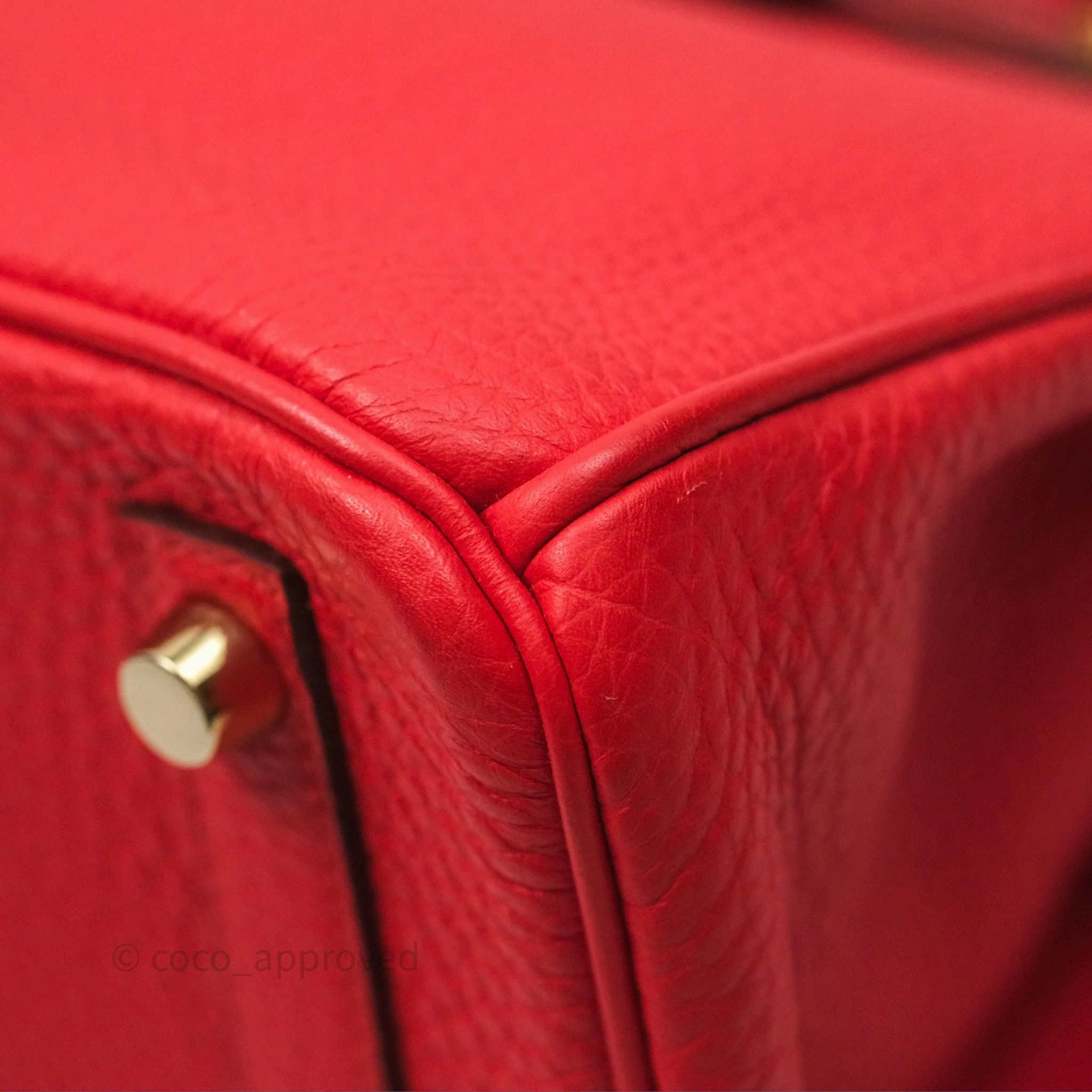 Herms Birkin 25 Retourne Rouge Tomate S5 Clemence Gold Hardware