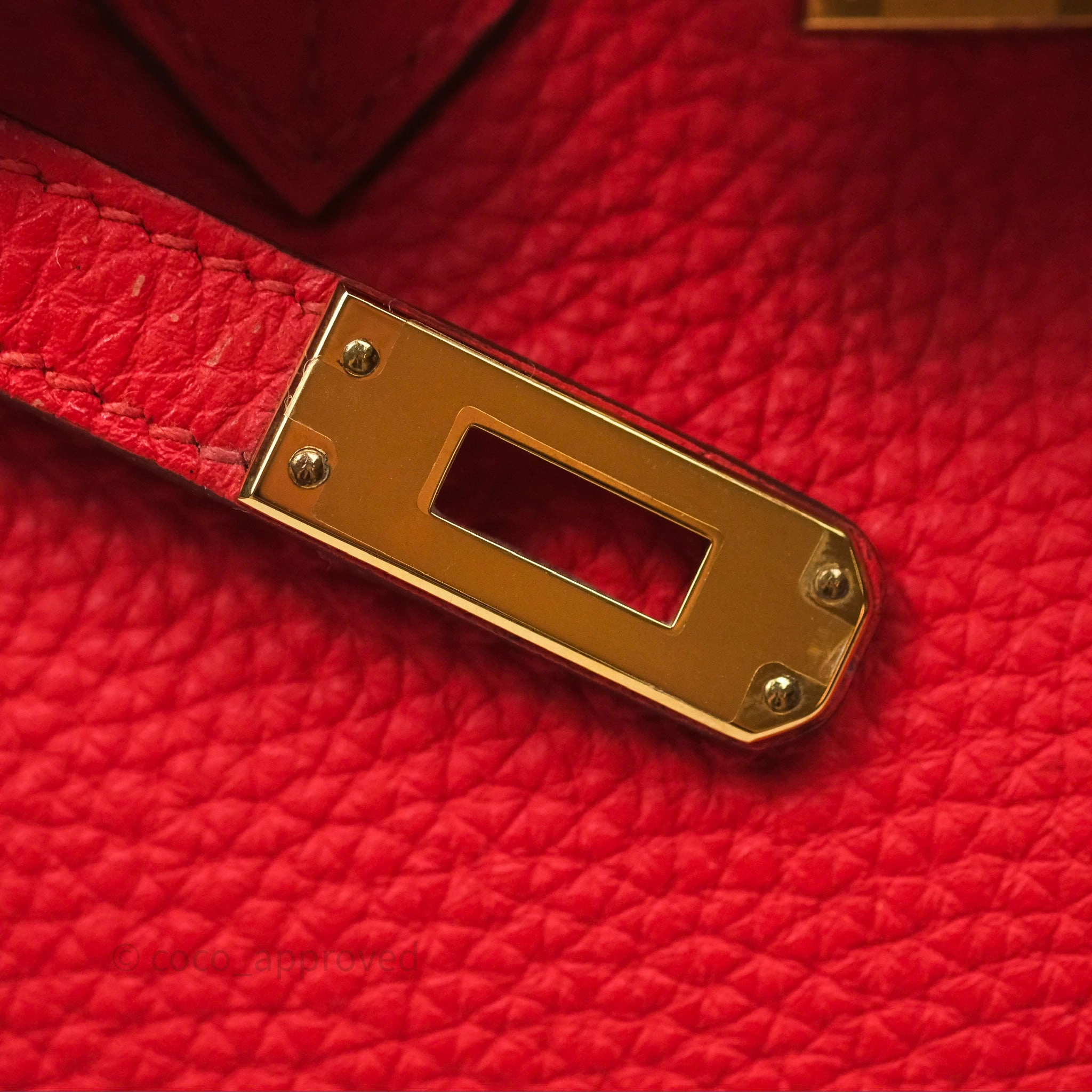 Herms Birkin 25 Retourne Rouge Tomate S5 Clemence Gold Hardware