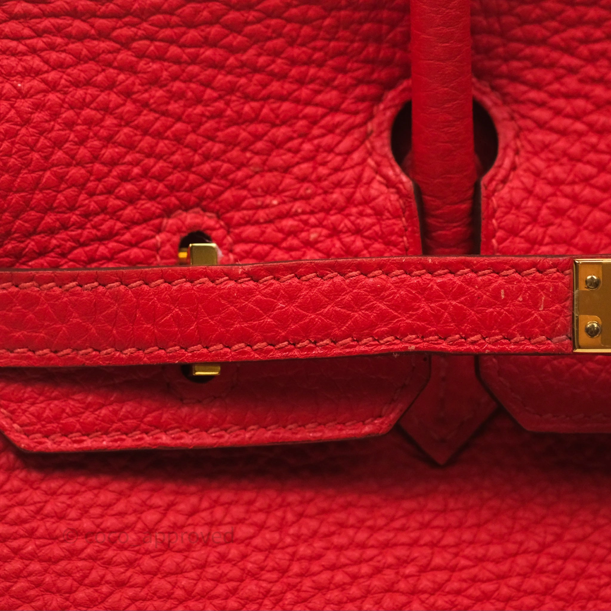Herms Birkin 25 Retourne Rouge Tomate S5 Clemence Gold Hardware
