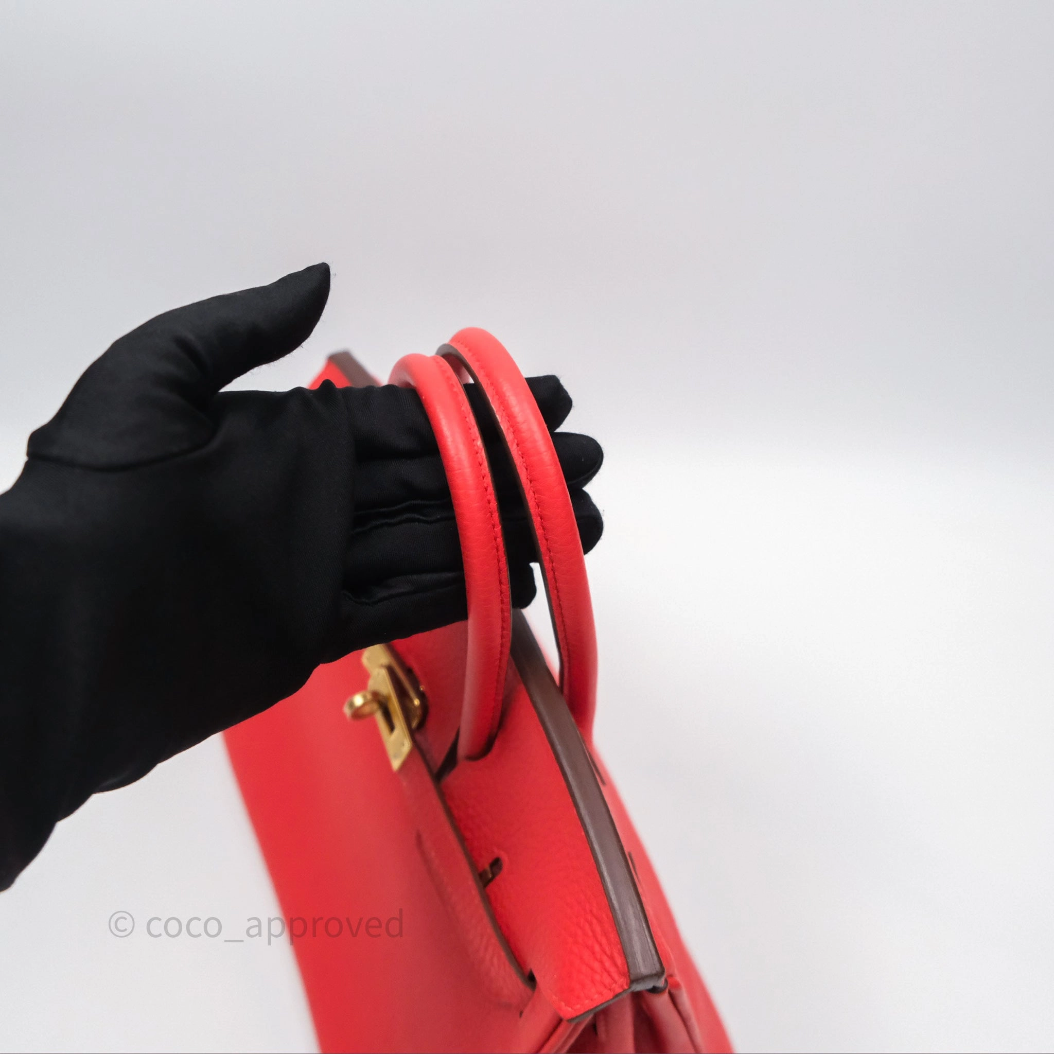 Herms Birkin 25 Retourne Rouge Tomate S5 Clemence Gold Hardware