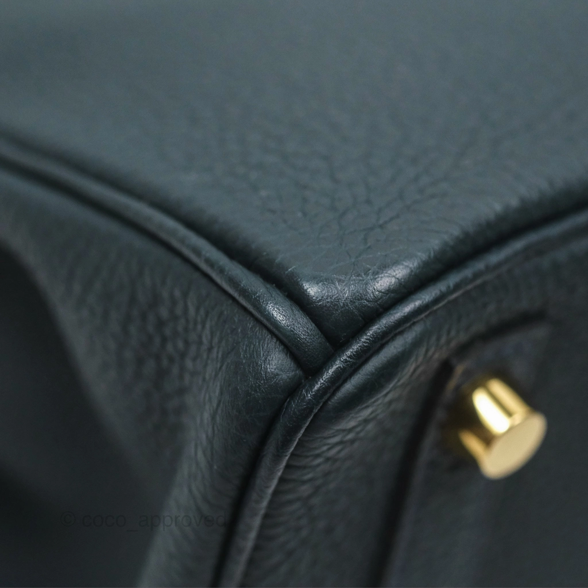 Herms Birkin 25 Retourne Vert Rousseau V0 Togo Gold Hardware