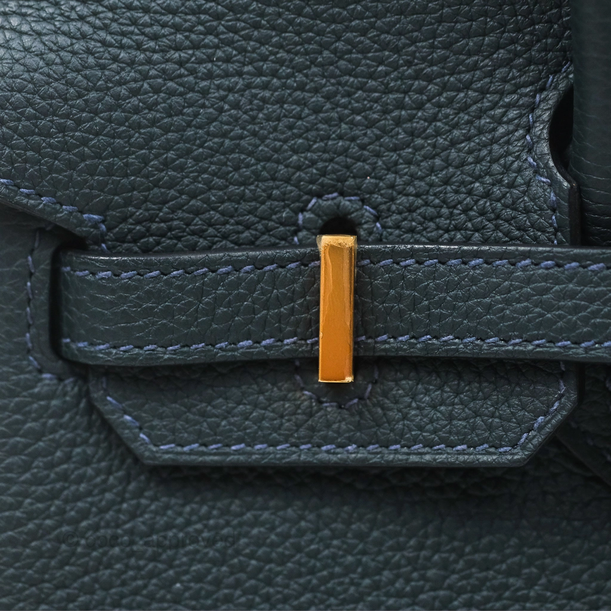 Herms Birkin 25 Retourne Vert Rousseau V0 Togo Gold Hardware