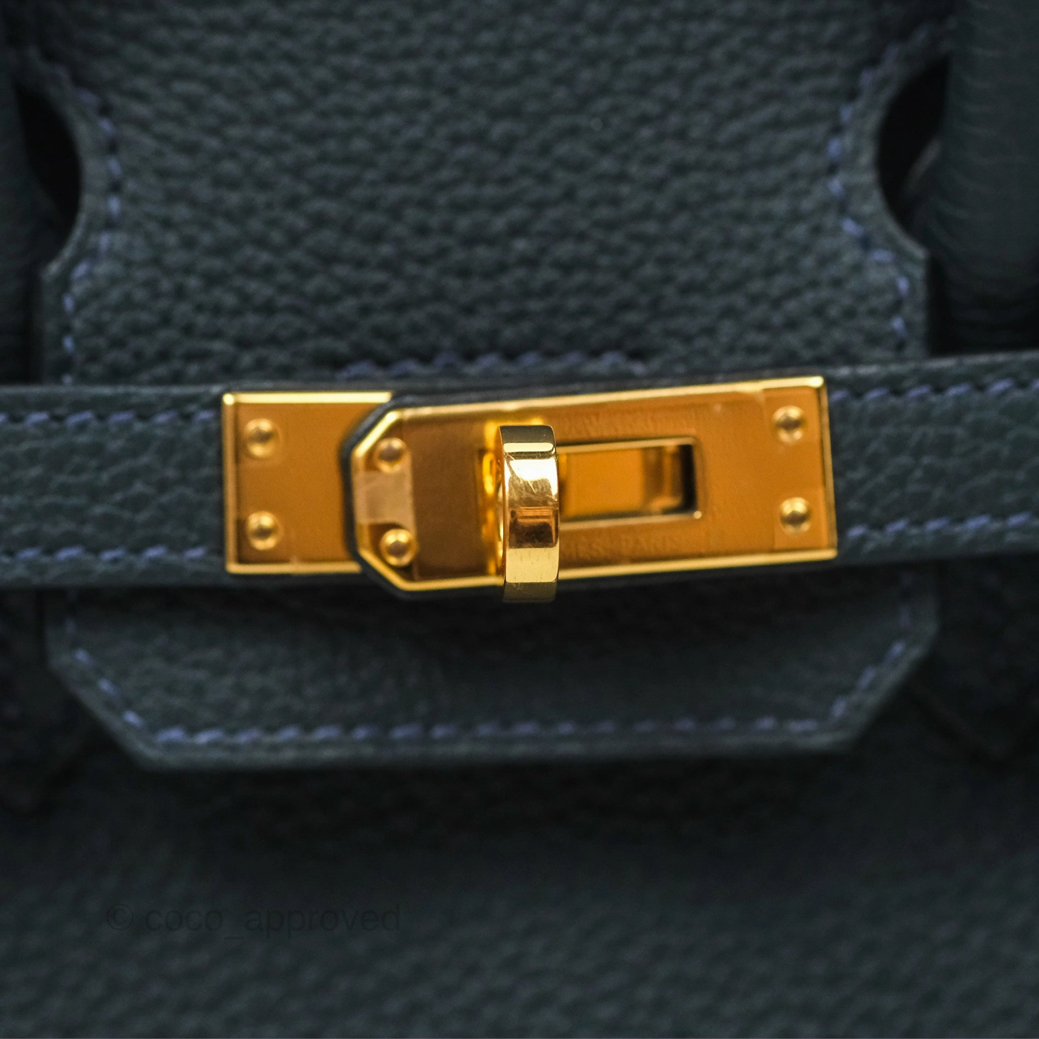 Herms Birkin 25 Retourne Vert Rousseau V0 Togo Gold Hardware