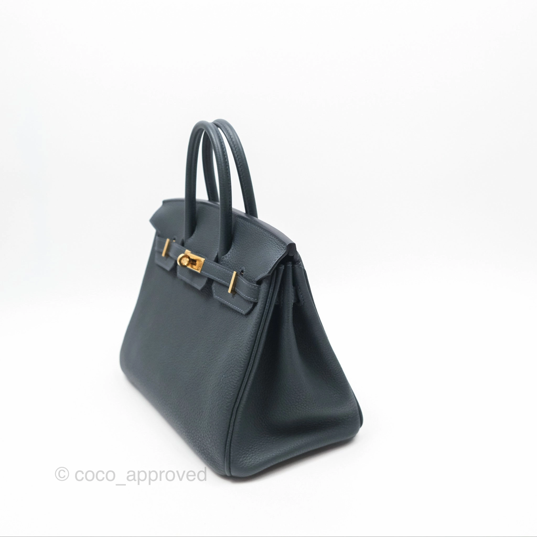 Herms Birkin 25 Retourne Vert Rousseau V0 Togo Gold Hardware
