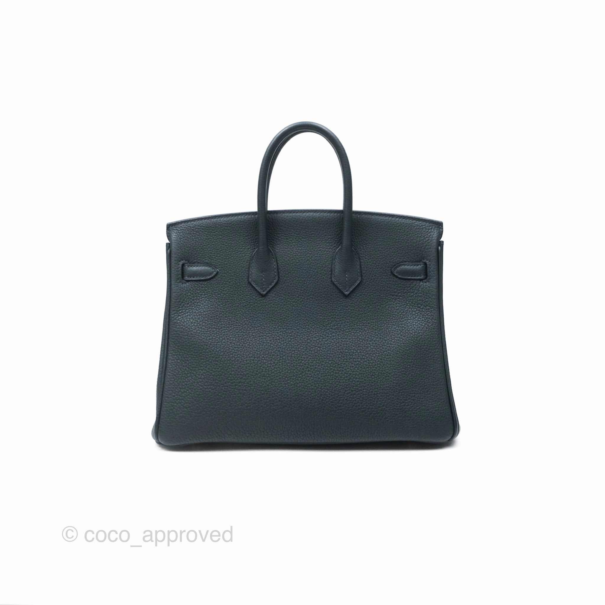 Herms Birkin 25 Retourne Vert Rousseau V0 Togo Gold Hardware
