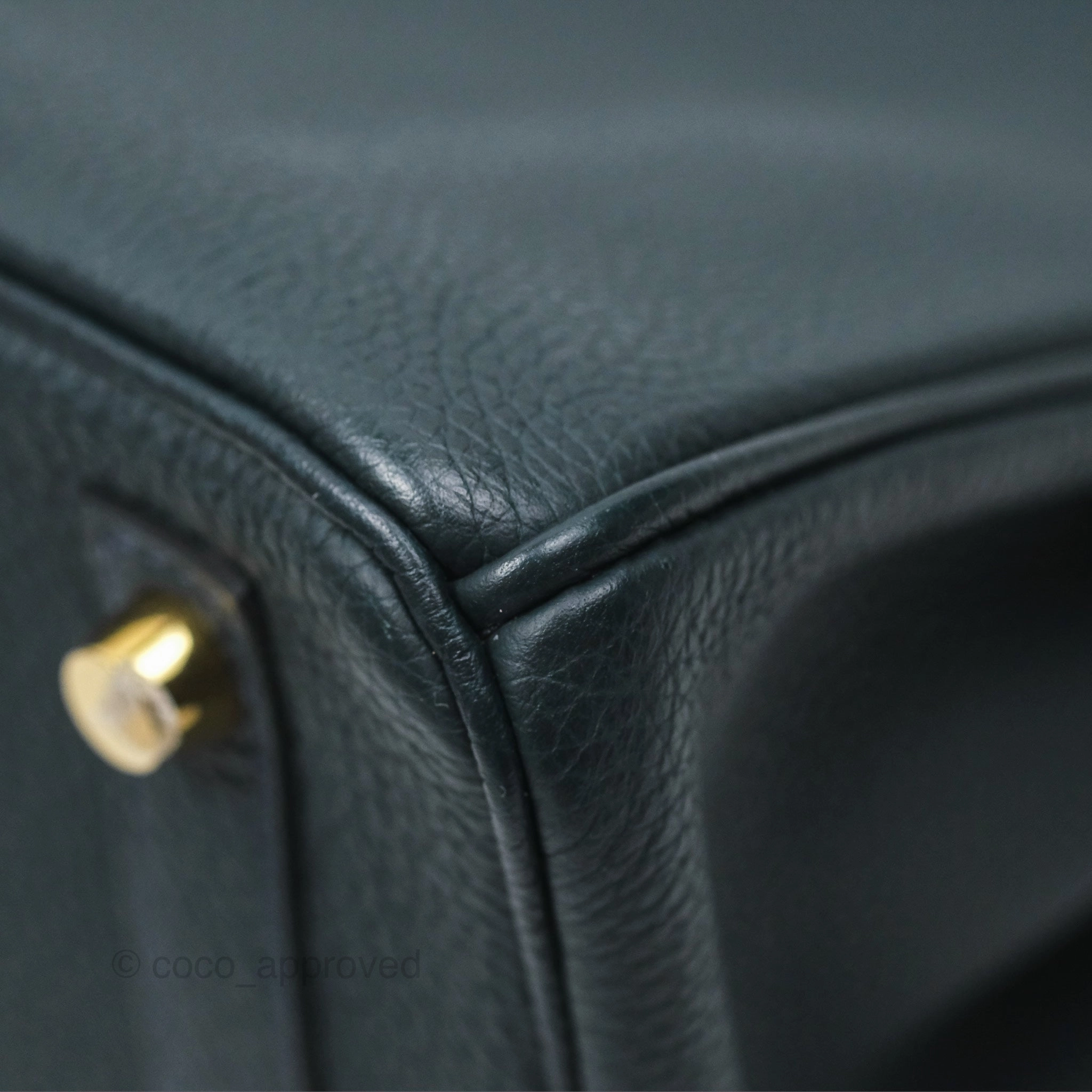 Herms Birkin 25 Retourne Vert Rousseau V0 Togo Gold Hardware