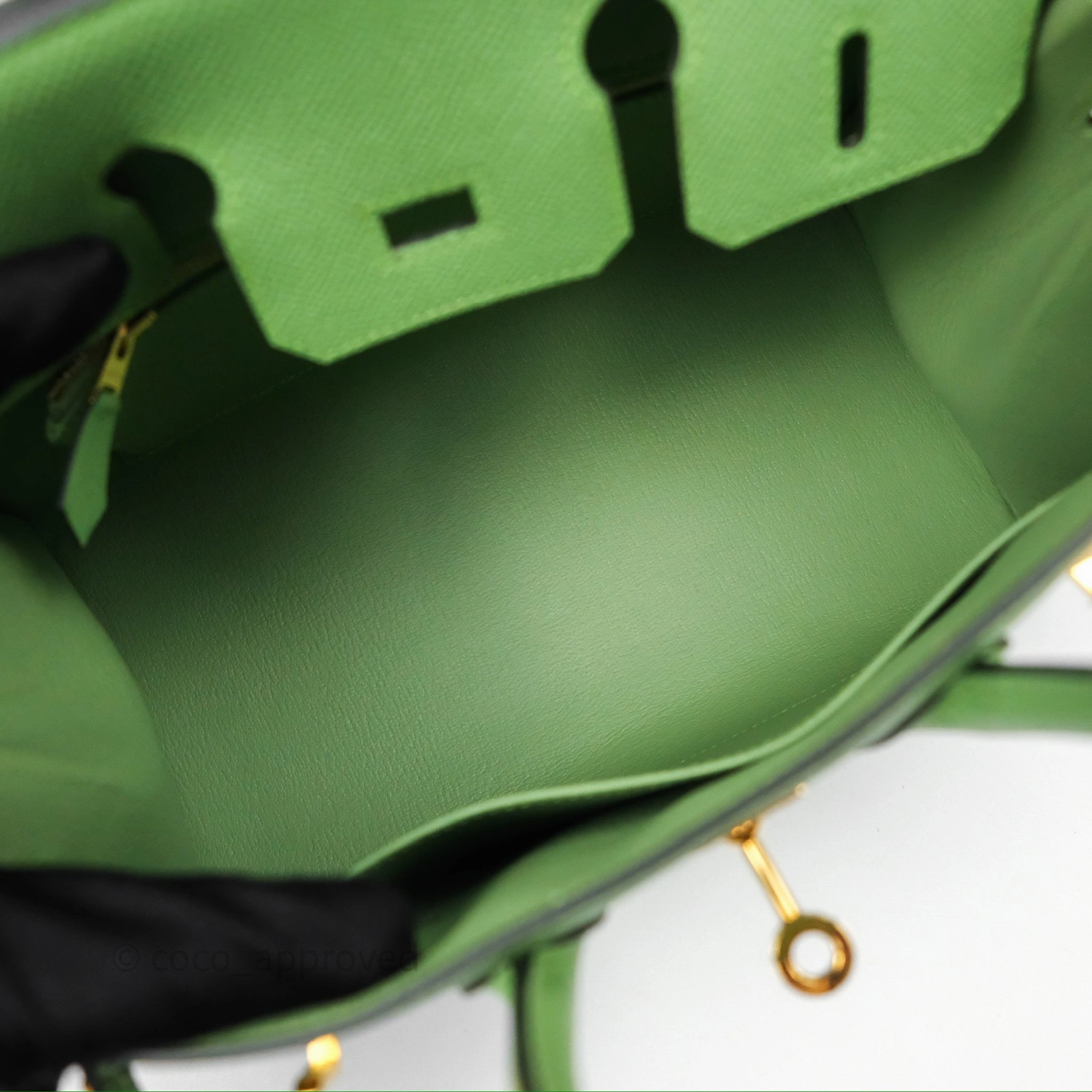 Herms Birkin 25 Sellier Vert Criquet 3I Epsom Gold Hardware