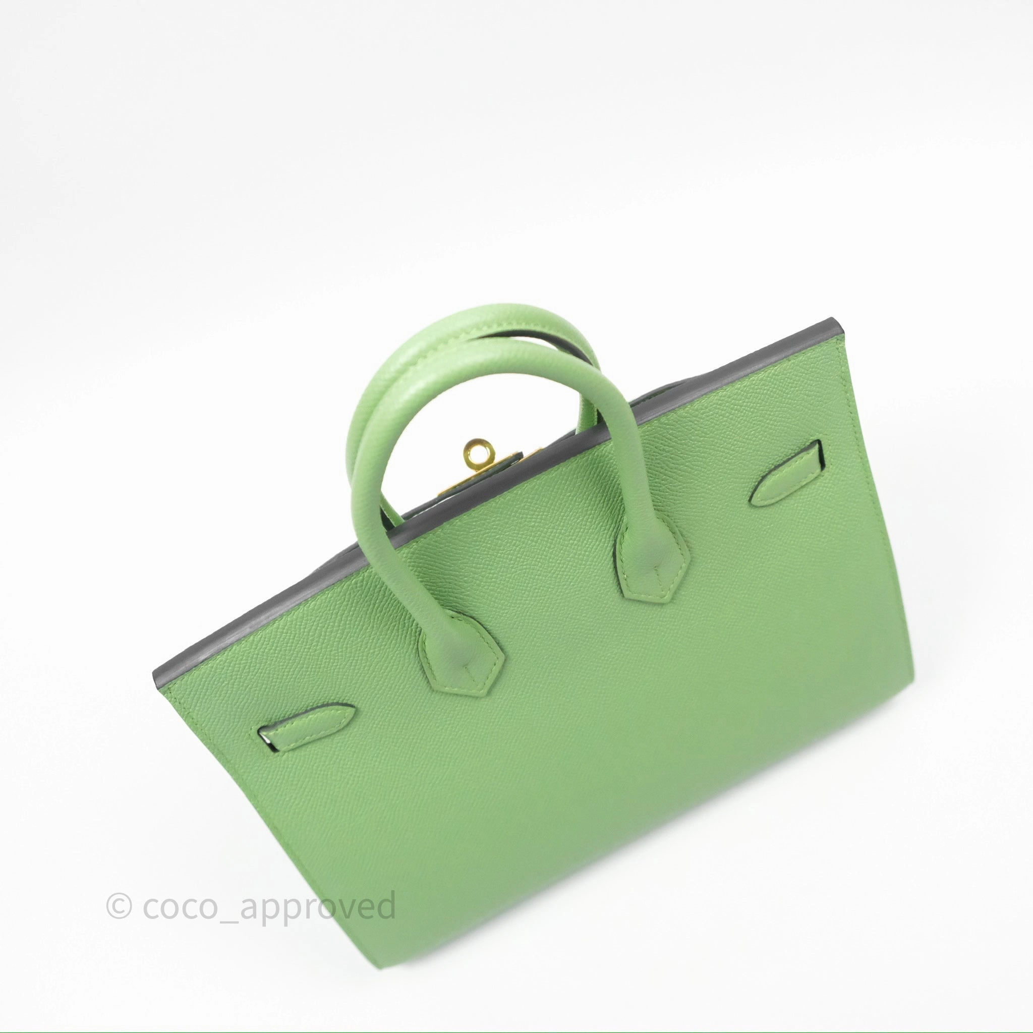 Herms Birkin 25 Sellier Vert Criquet 3I Epsom Gold Hardware
