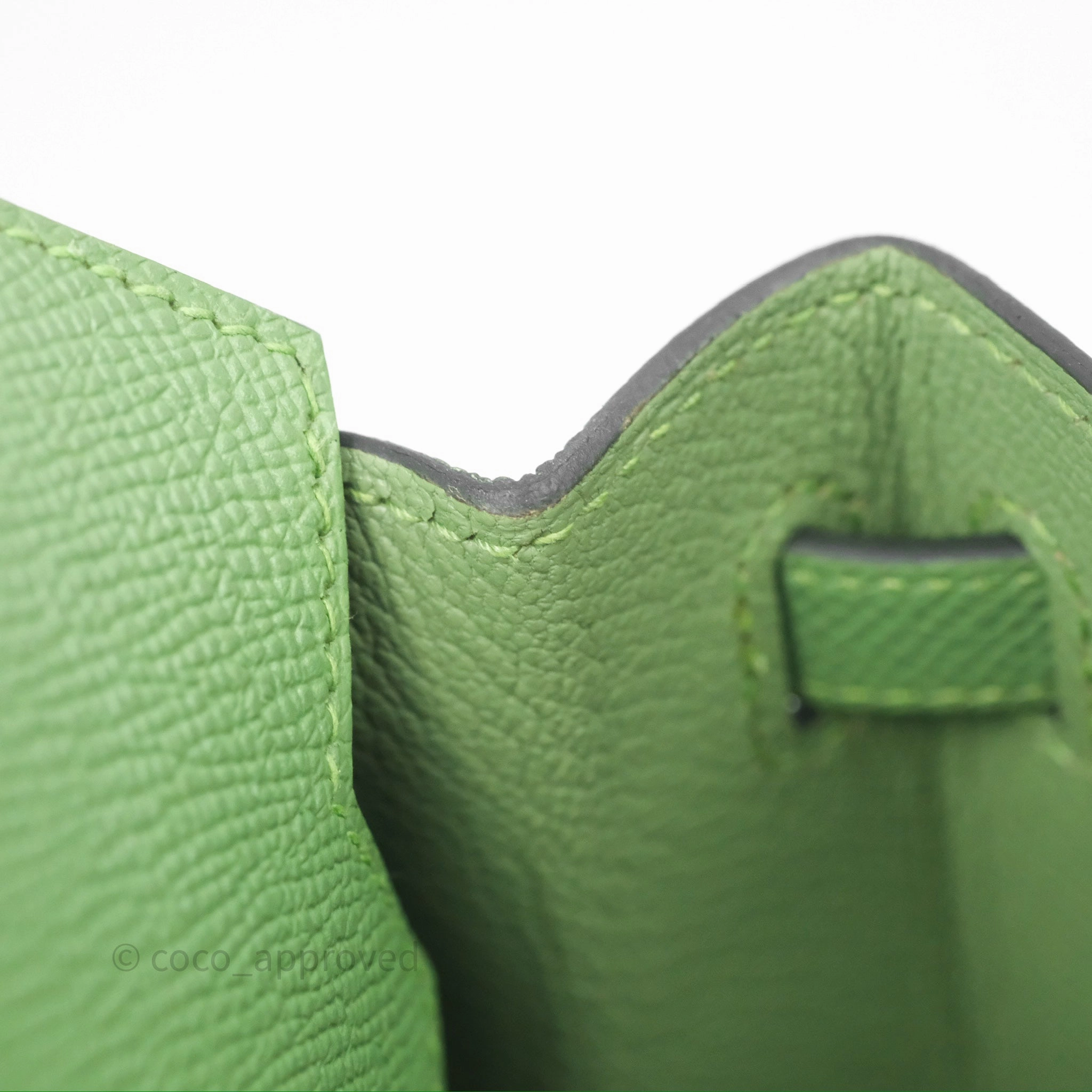 Herms Birkin 25 Sellier Vert Criquet 3I Epsom Gold Hardware