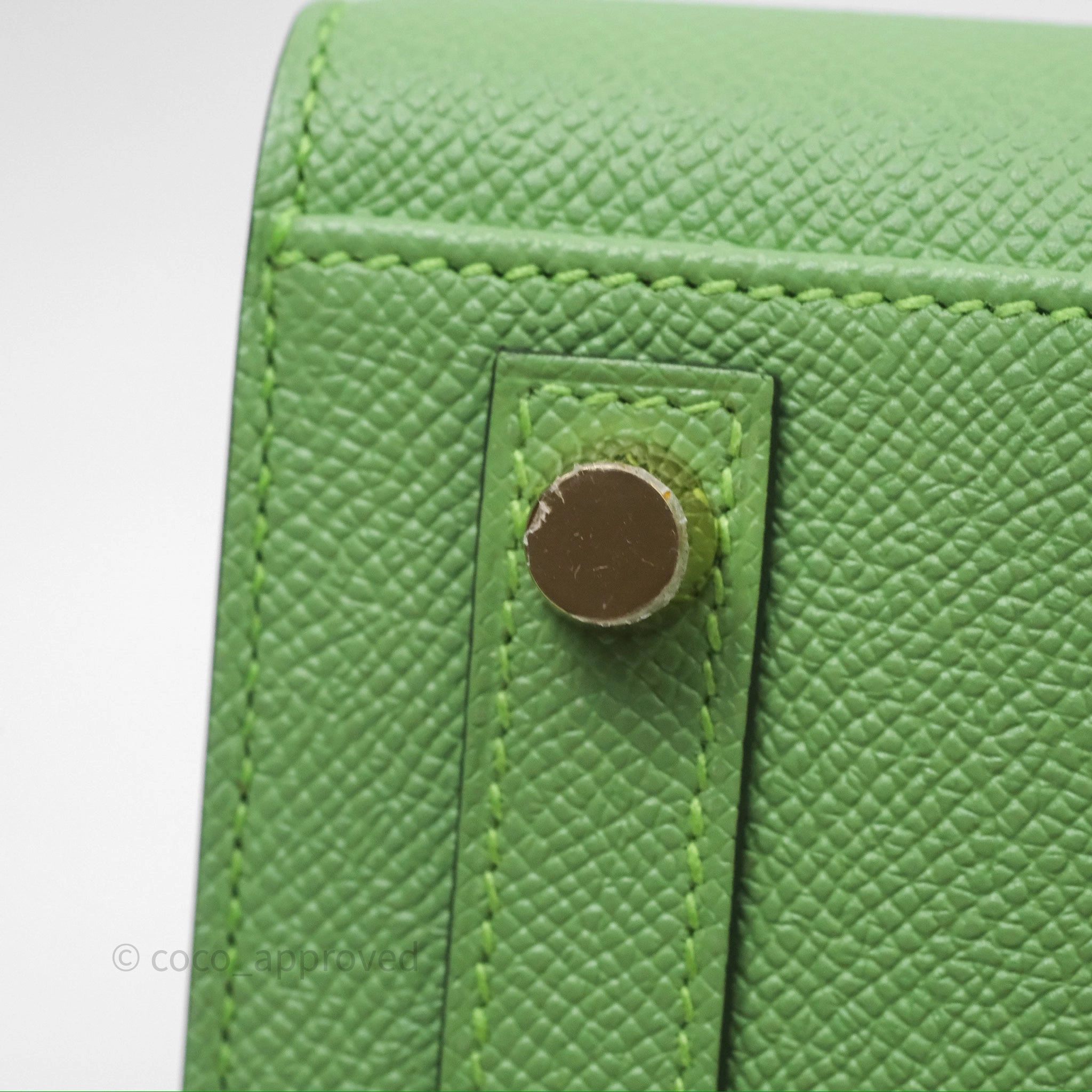 Herms Birkin 25 Sellier Vert Criquet 3I Epsom Gold Hardware