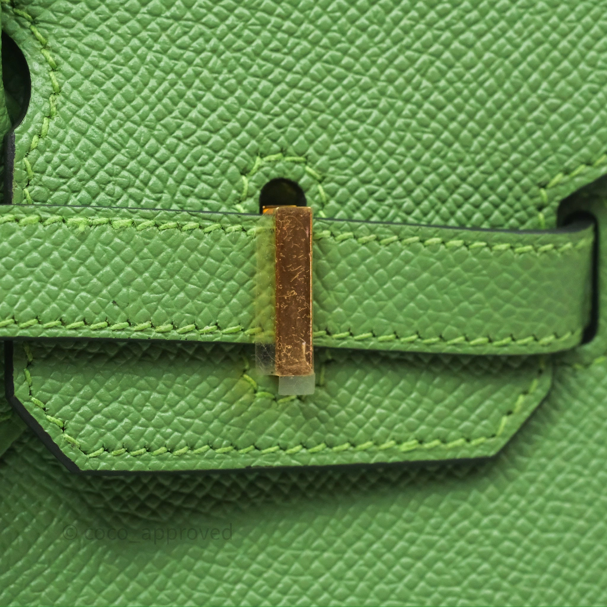 Herms Birkin 25 Sellier Vert Criquet 3I Epsom Gold Hardware