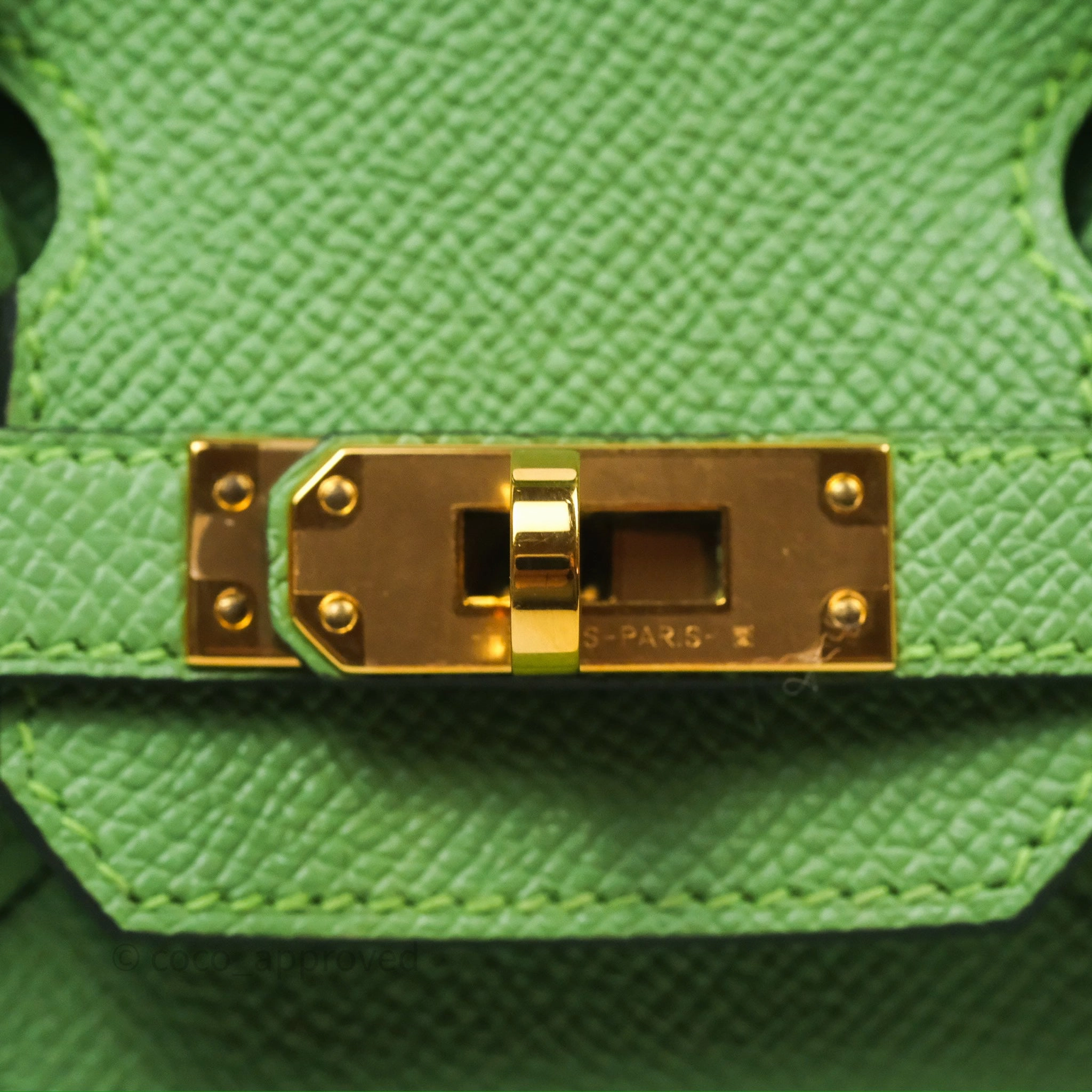 Herms Birkin 25 Sellier Vert Criquet 3I Epsom Gold Hardware