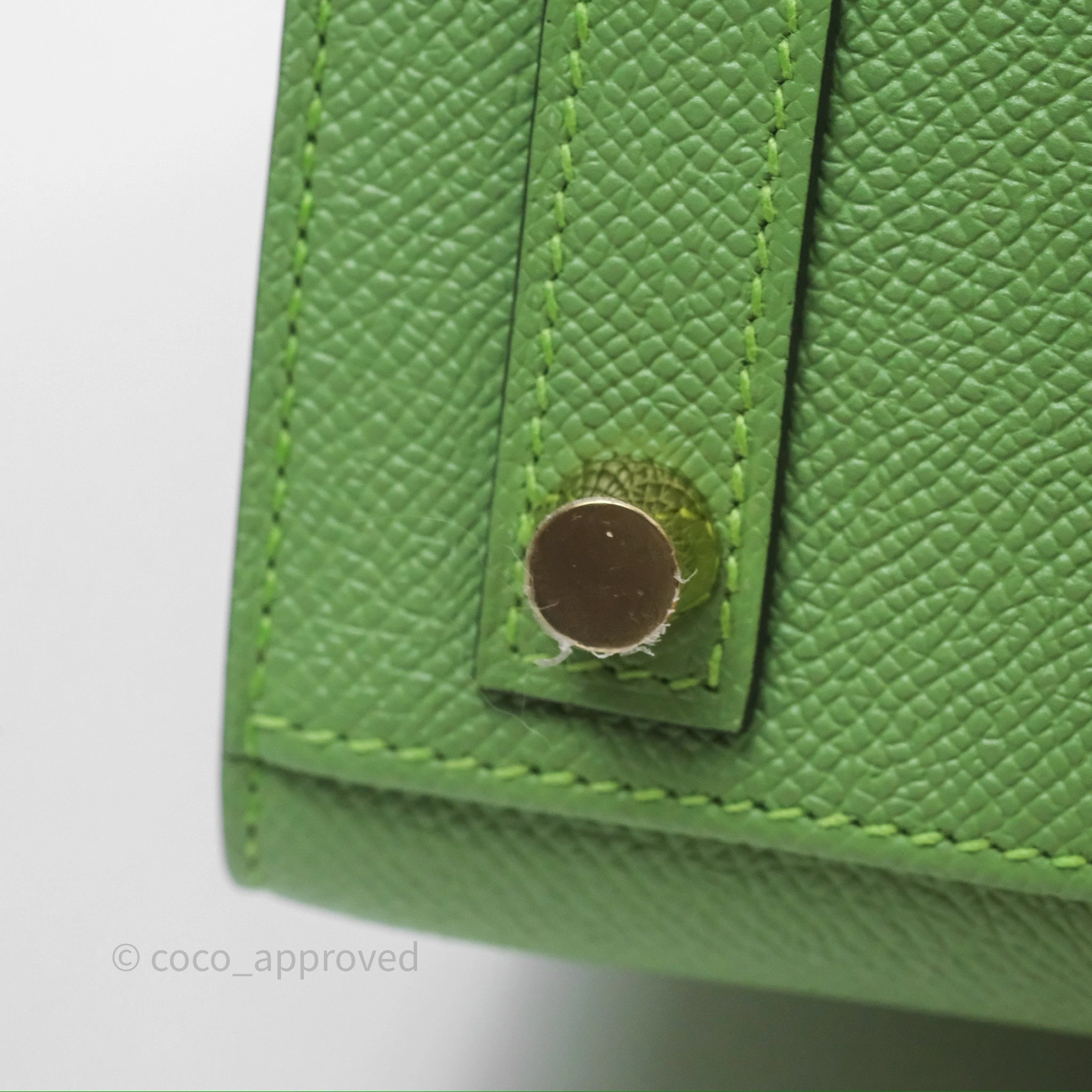 Herms Birkin 25 Sellier Vert Criquet 3I Epsom Gold Hardware