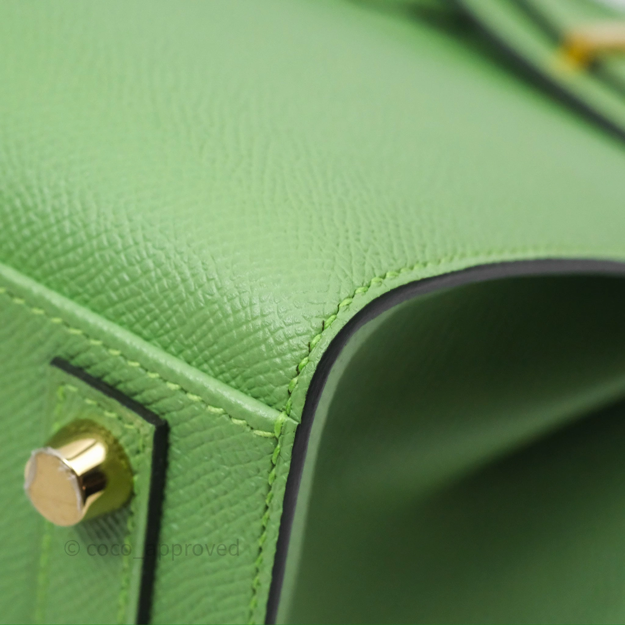 Herms Birkin 25 Sellier Vert Criquet 3I Epsom Gold Hardware