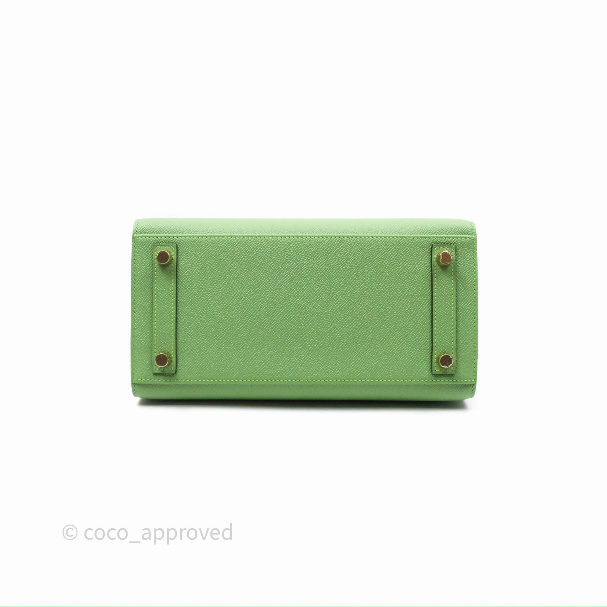Herms Birkin 25 Sellier Vert Criquet 3I Epsom Gold Hardware