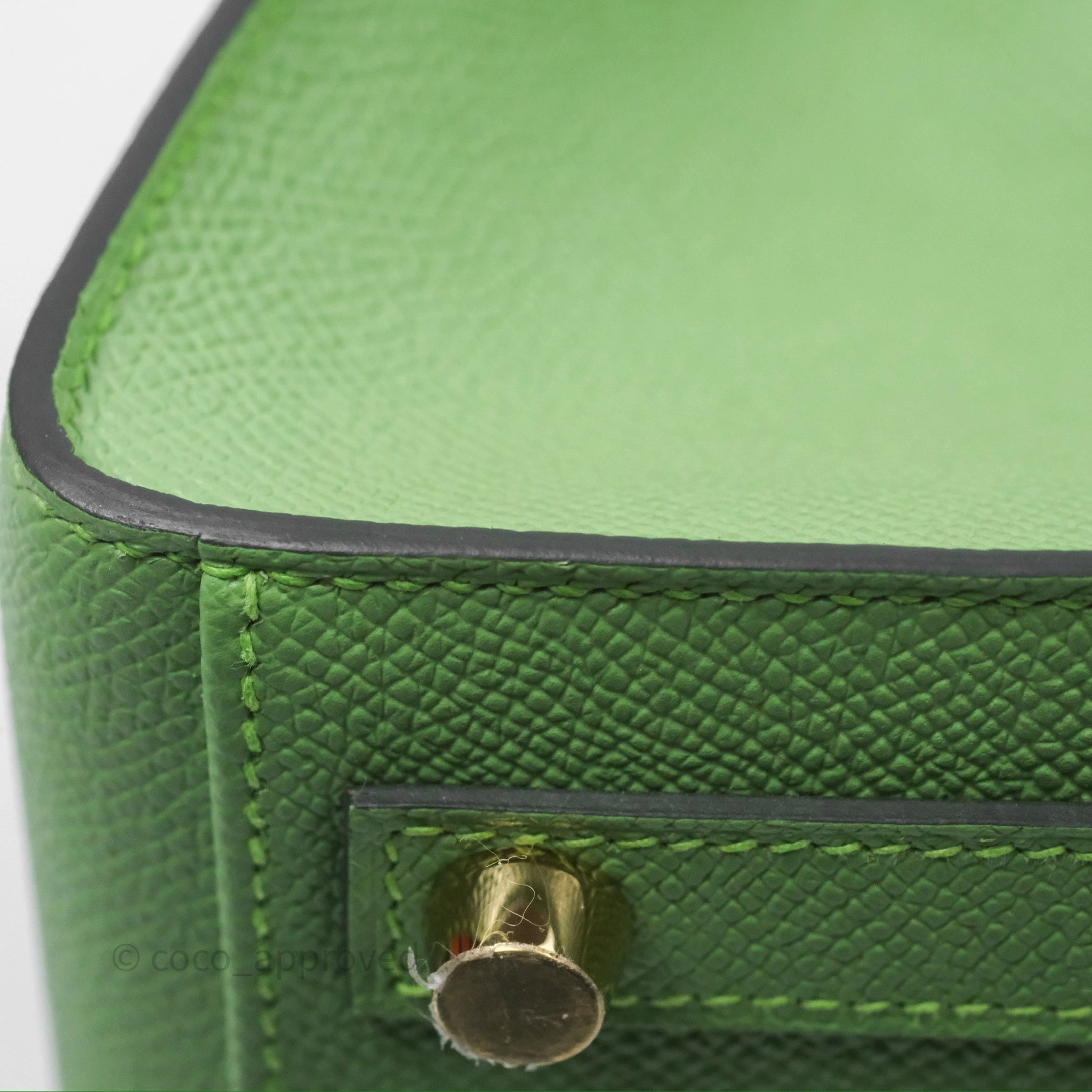 Herms Birkin 25 Sellier Vert Criquet 3I Epsom Gold Hardware