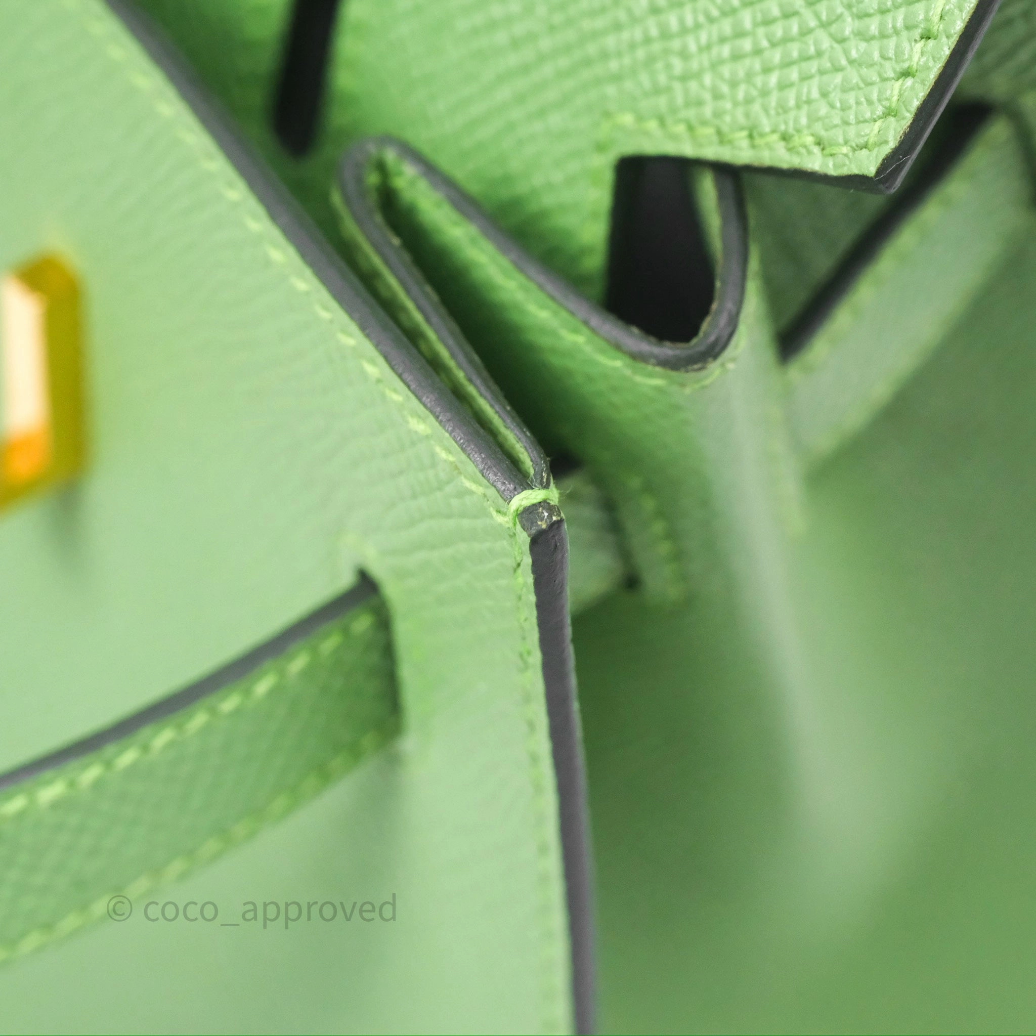 Herms Birkin 25 Sellier Vert Criquet 3I Epsom Gold Hardware