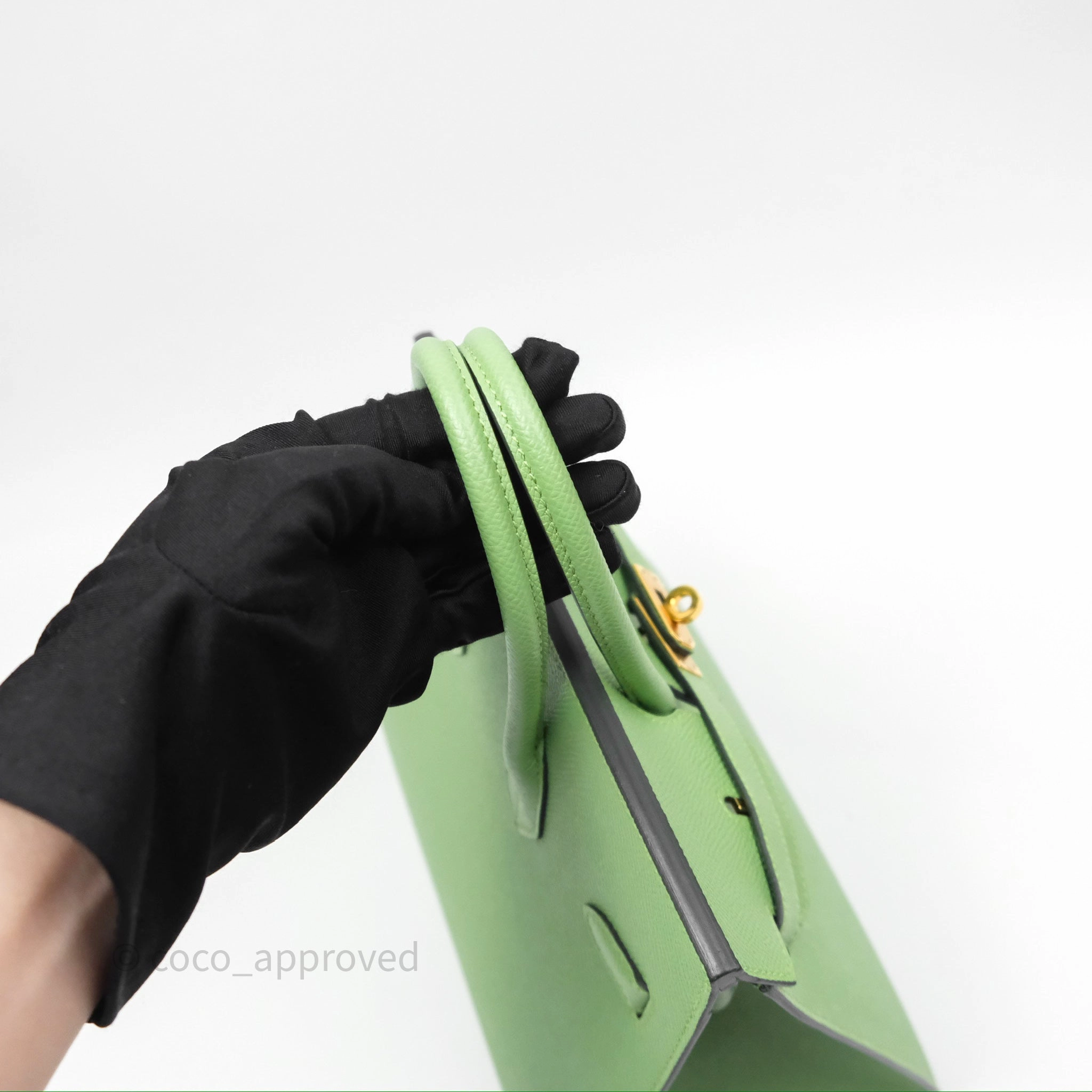 Herms Birkin 25 Sellier Vert Criquet 3I Epsom Gold Hardware