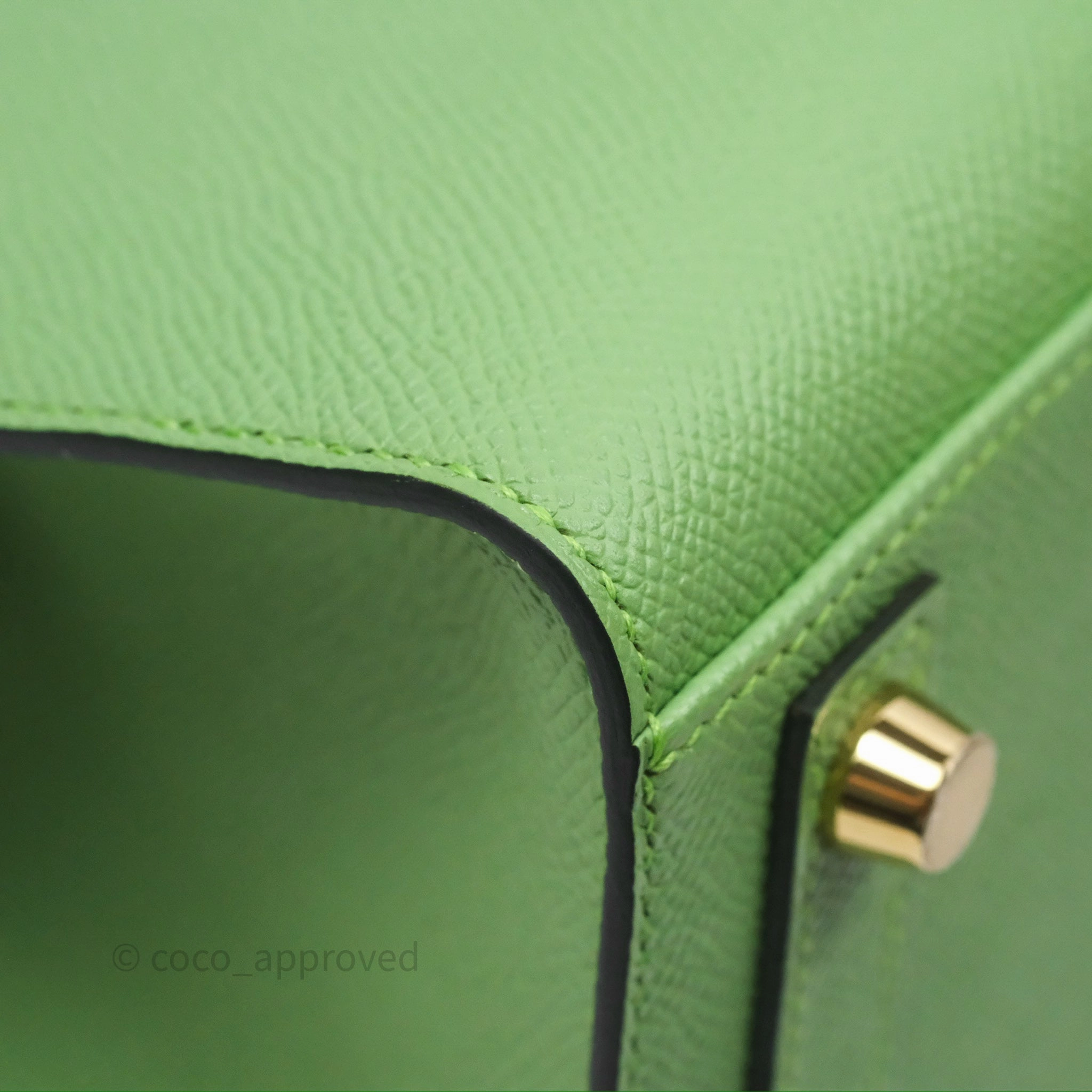 Herms Birkin 25 Sellier Vert Criquet 3I Epsom Gold Hardware
