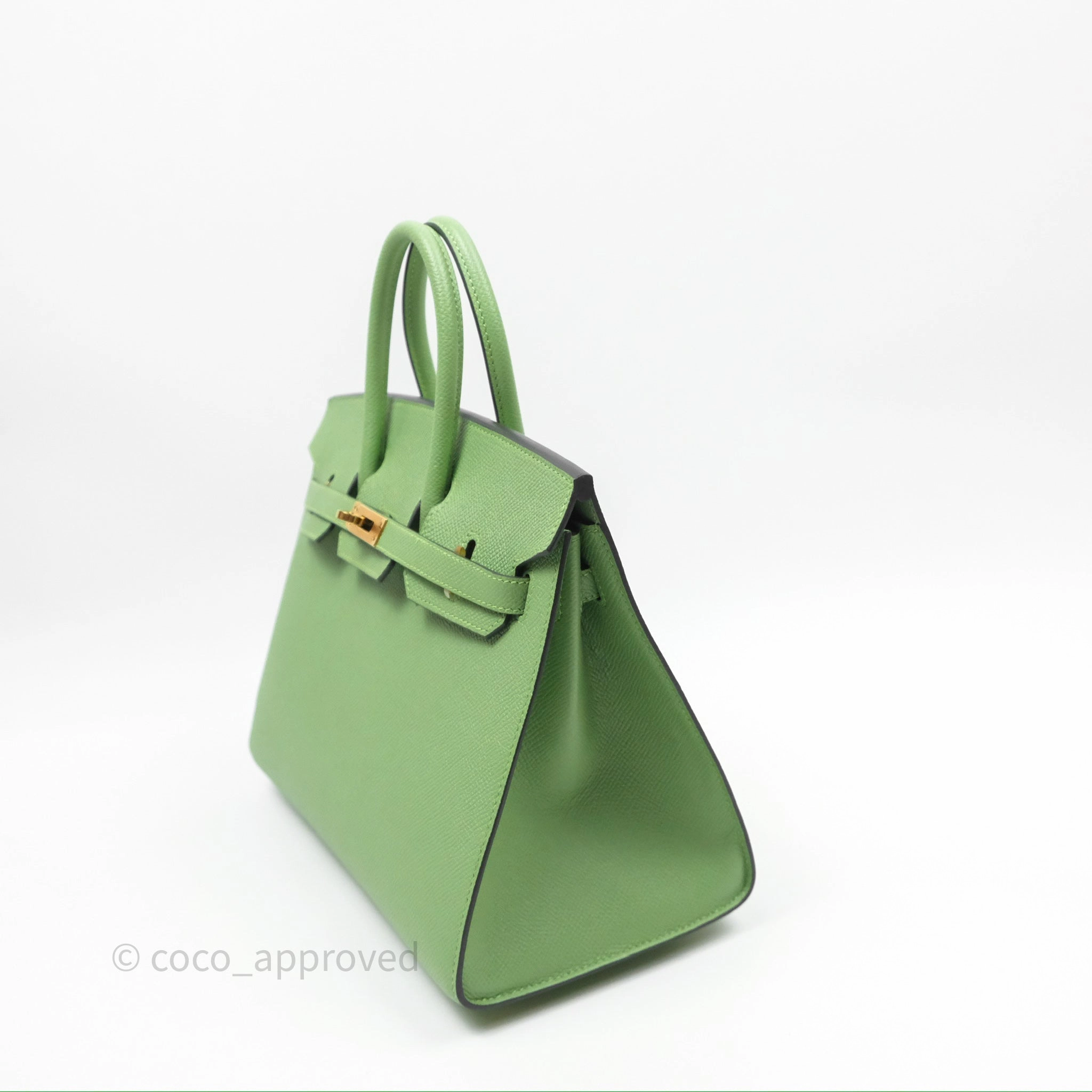 Herms Birkin 25 Sellier Vert Criquet 3I Epsom Gold Hardware
