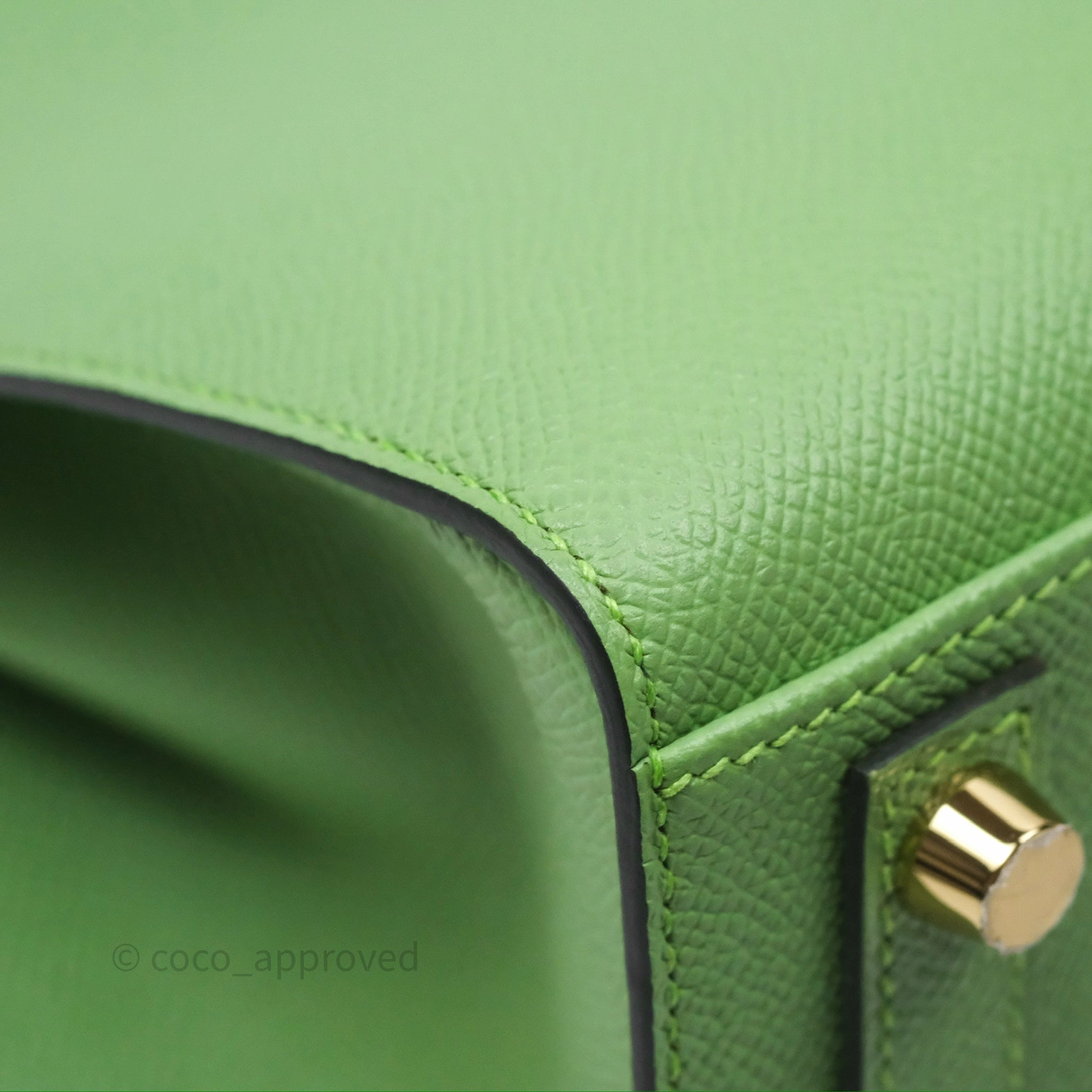 Herms Birkin 25 Sellier Vert Criquet 3I Epsom Gold Hardware