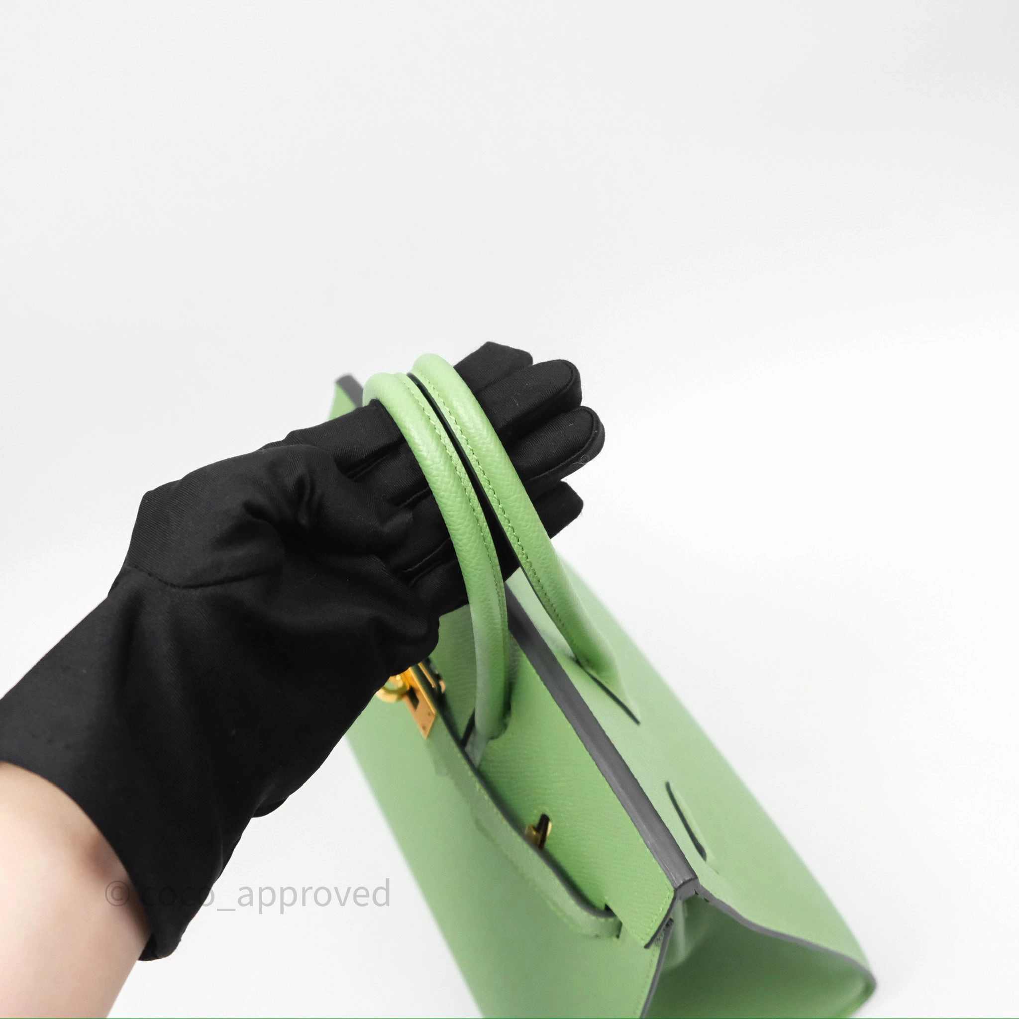 Herms Birkin 25 Sellier Vert Criquet 3I Epsom Gold Hardware