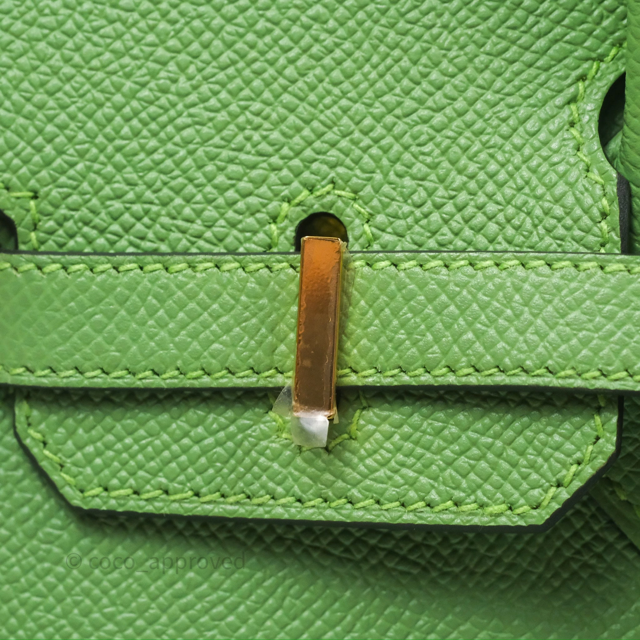 Herms Birkin 25 Sellier Vert Criquet 3I Epsom Gold Hardware