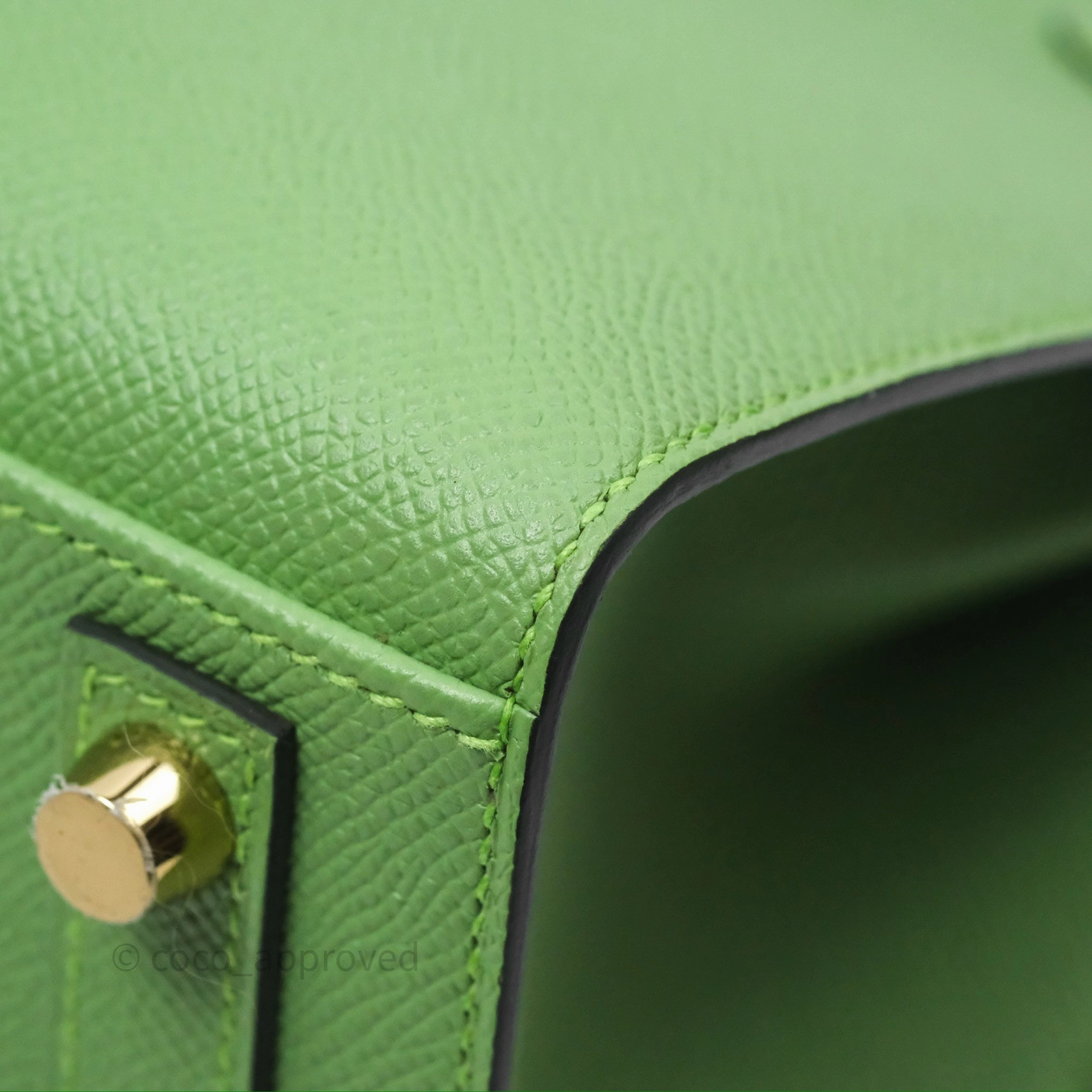 Herms Birkin 25 Sellier Vert Criquet 3I Epsom Gold Hardware