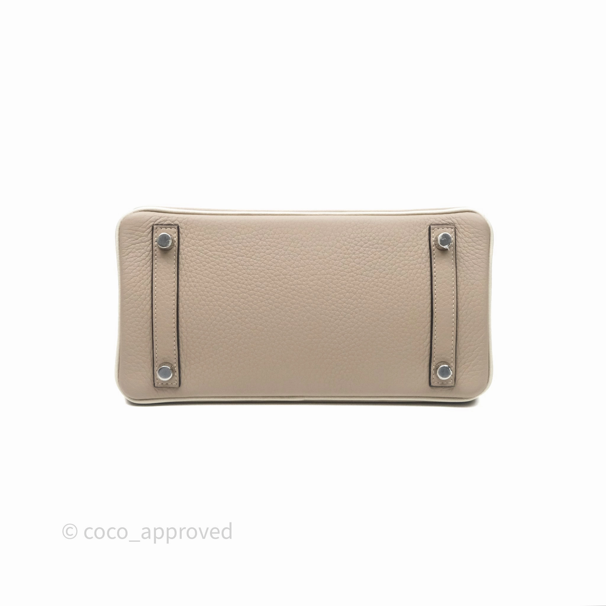 Herms Birkin 25 Special Order Retourne Gris Tourterelle 81 / Beton 8L Clemence Brushed Palladium Hardware