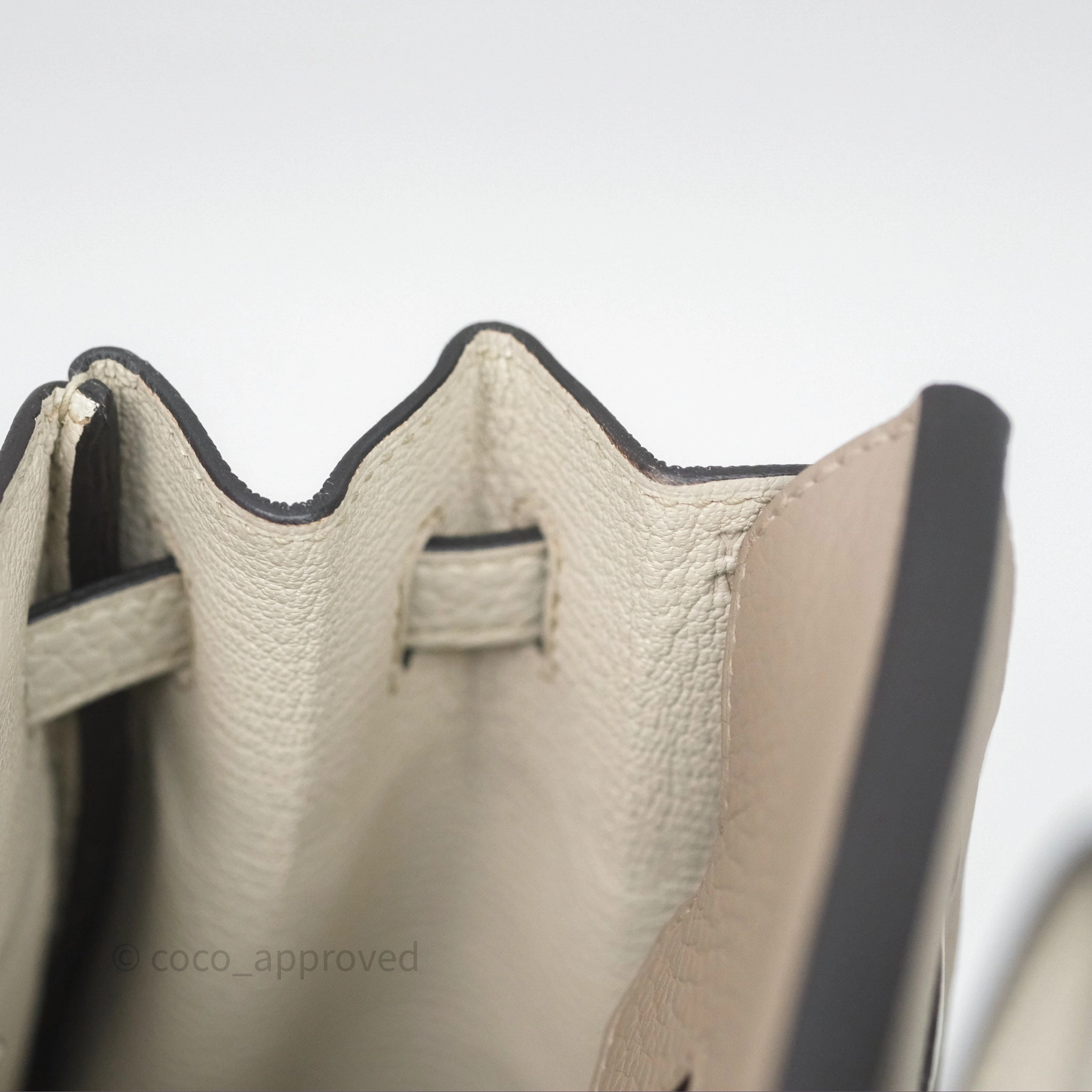 Herms Birkin 25 Special Order Retourne Gris Tourterelle 81 / Beton 8L Clemence Brushed Palladium Hardware