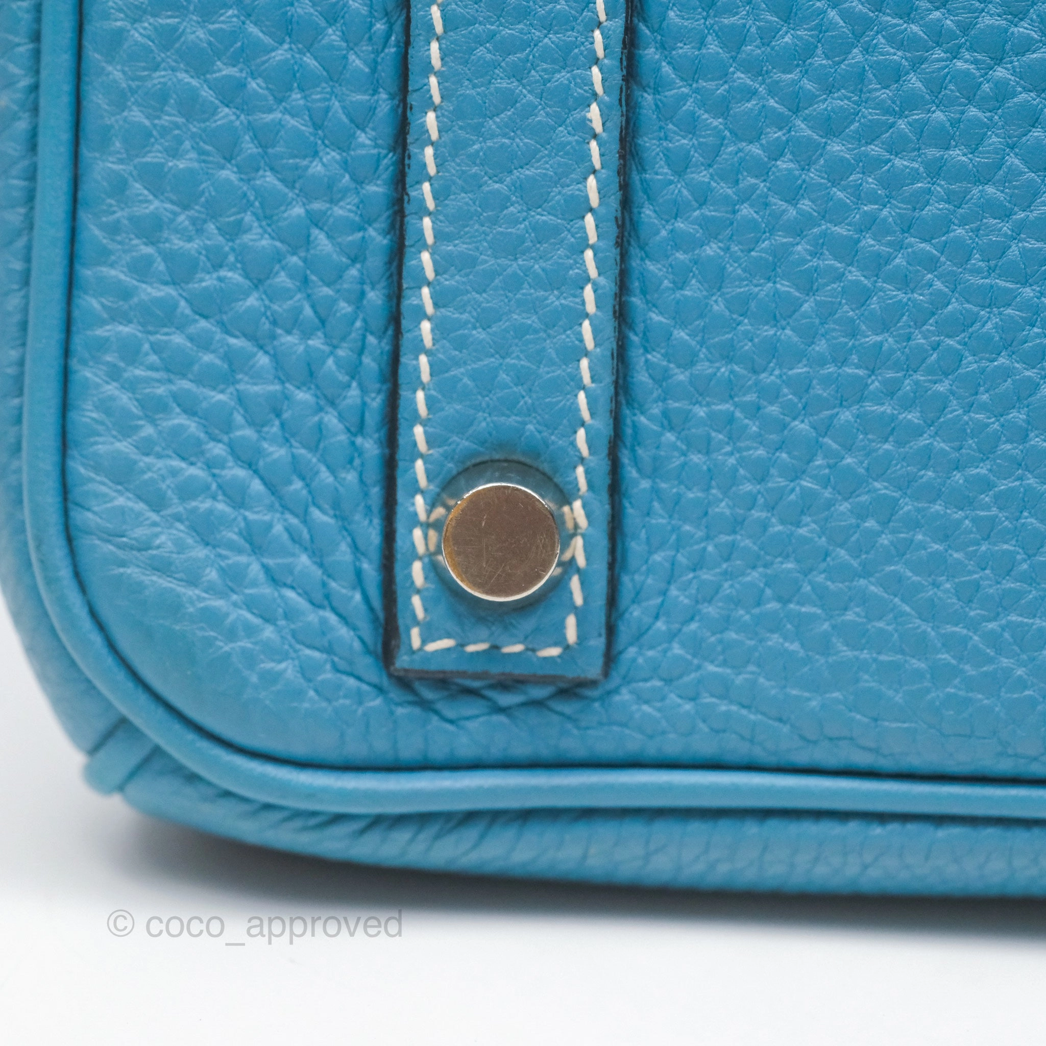 Herms Birkin 30 Blue Jean Togo Palladium Hardware