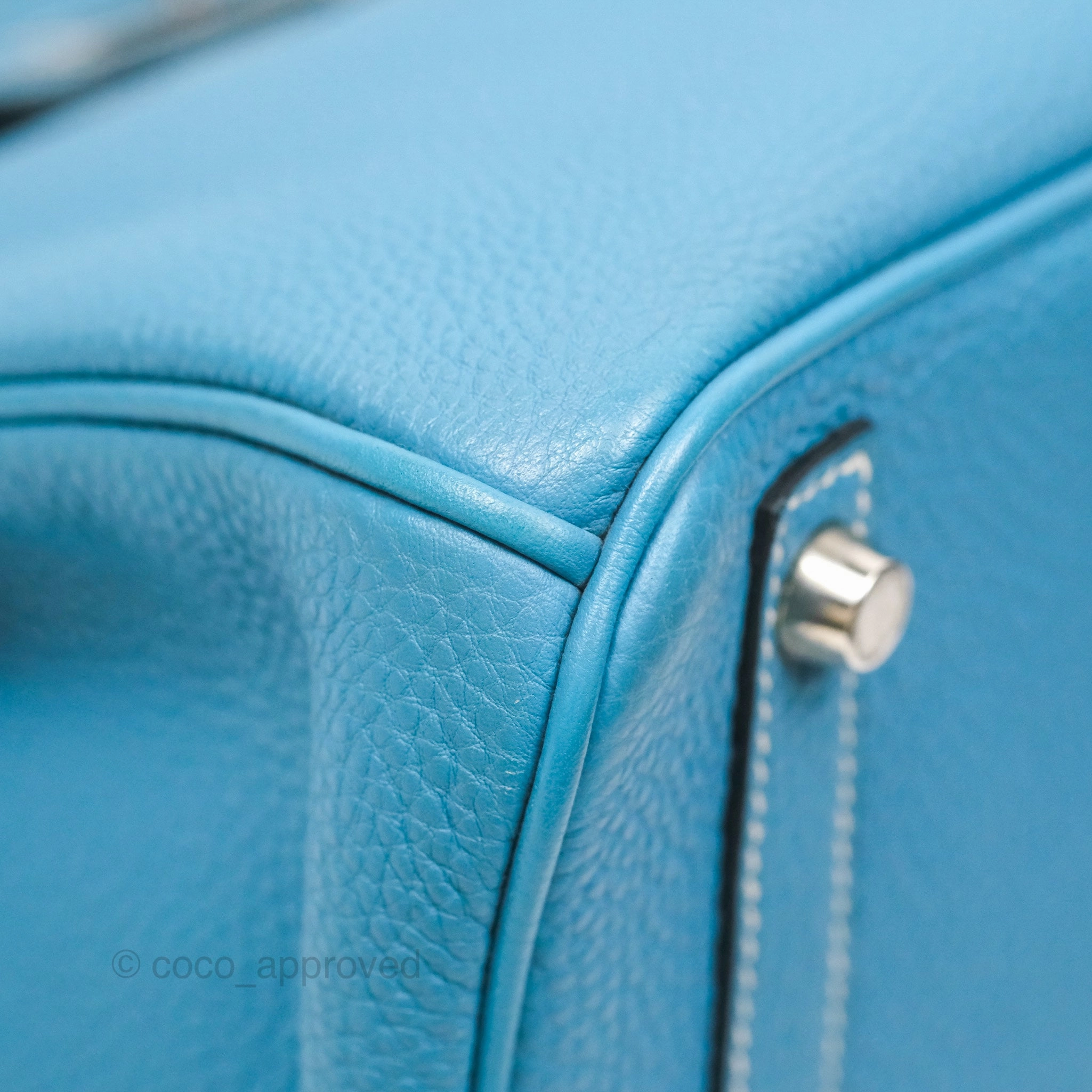 Herms Birkin 30 Blue Jean Togo Palladium Hardware