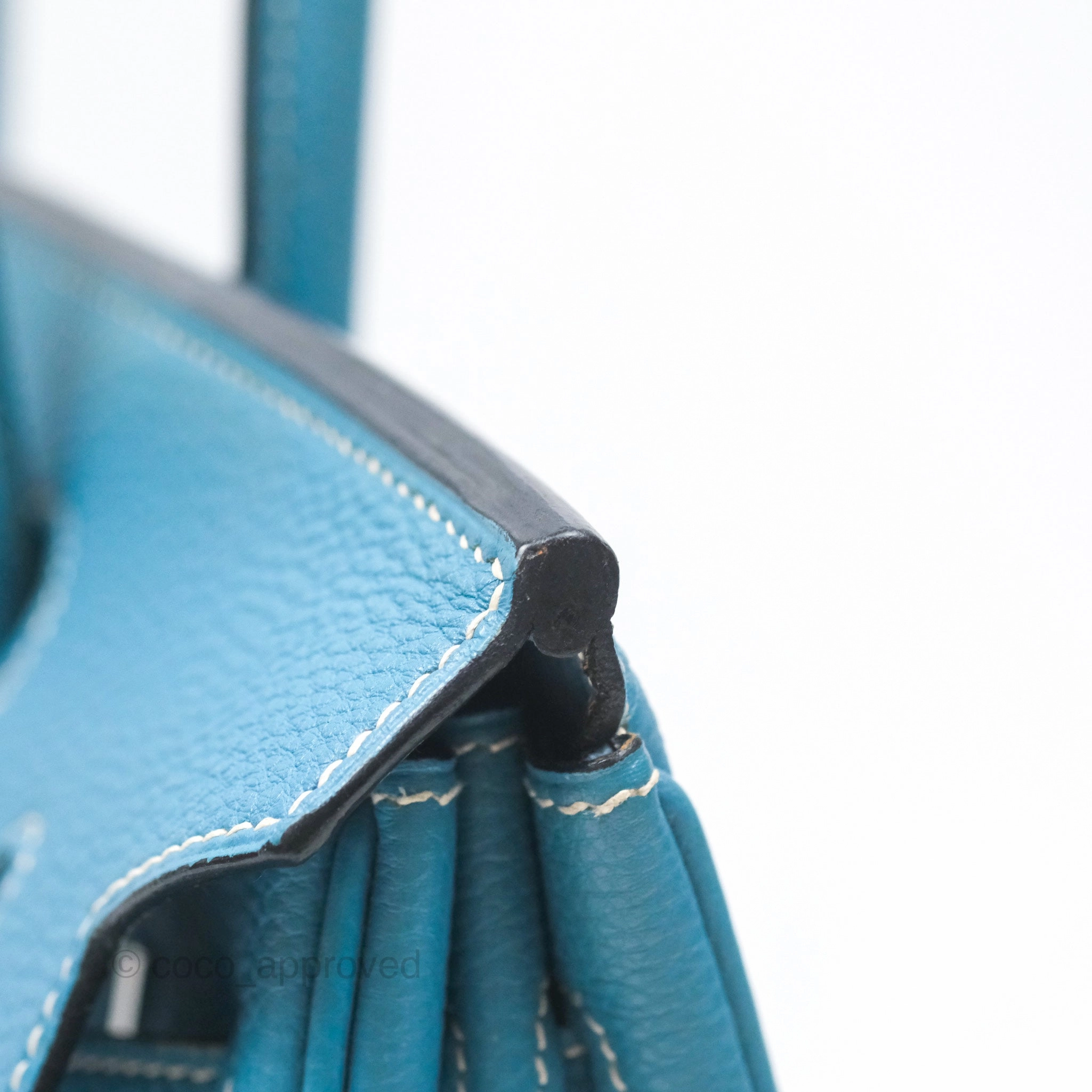 Herms Birkin 30 Blue Jean Togo Palladium Hardware