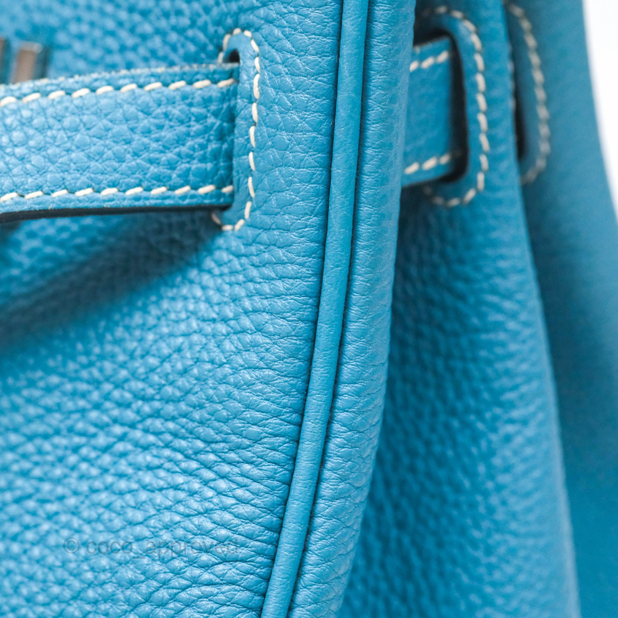 Herms Birkin 30 Blue Jean Togo Palladium Hardware