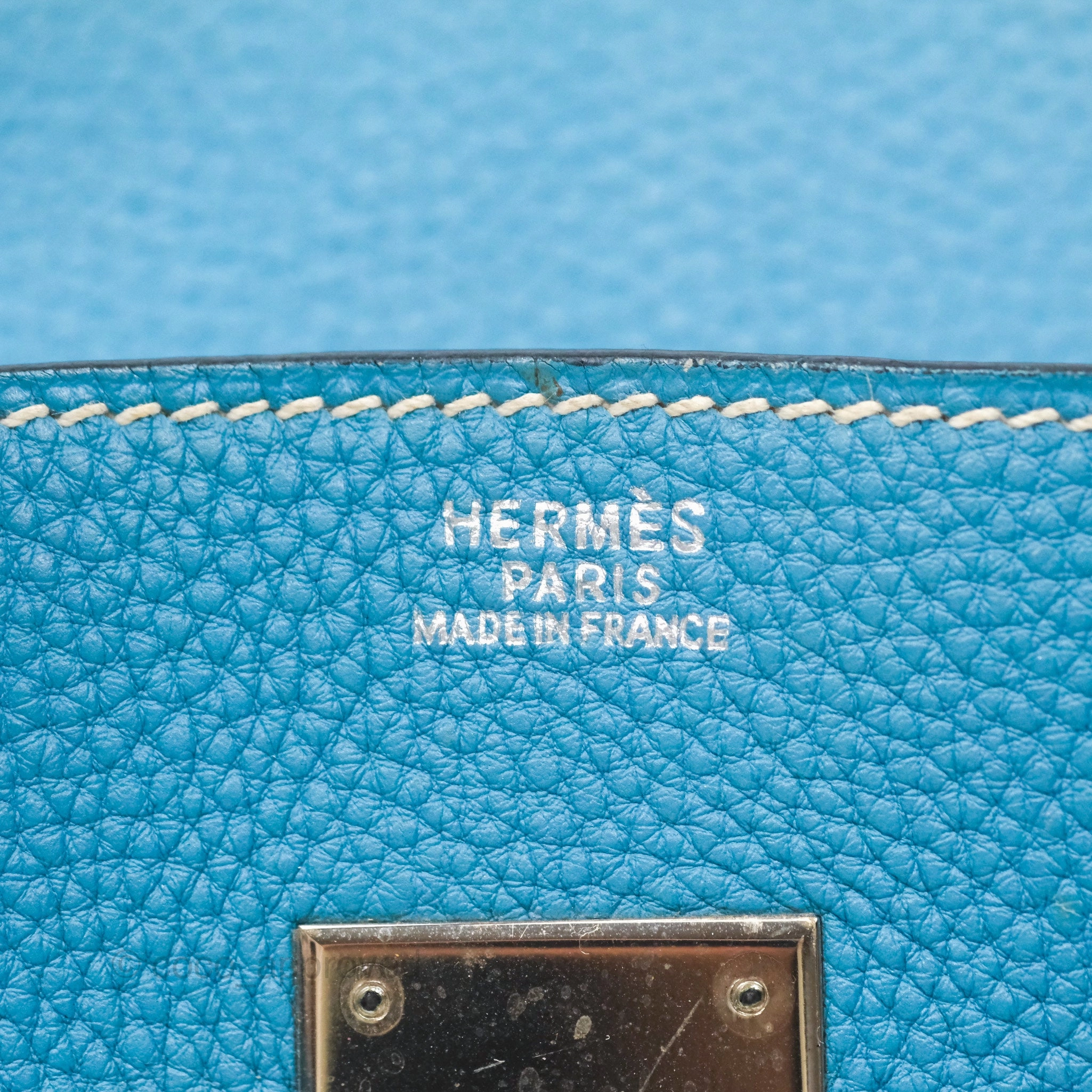 Herms Birkin 30 Blue Jean Togo Palladium Hardware
