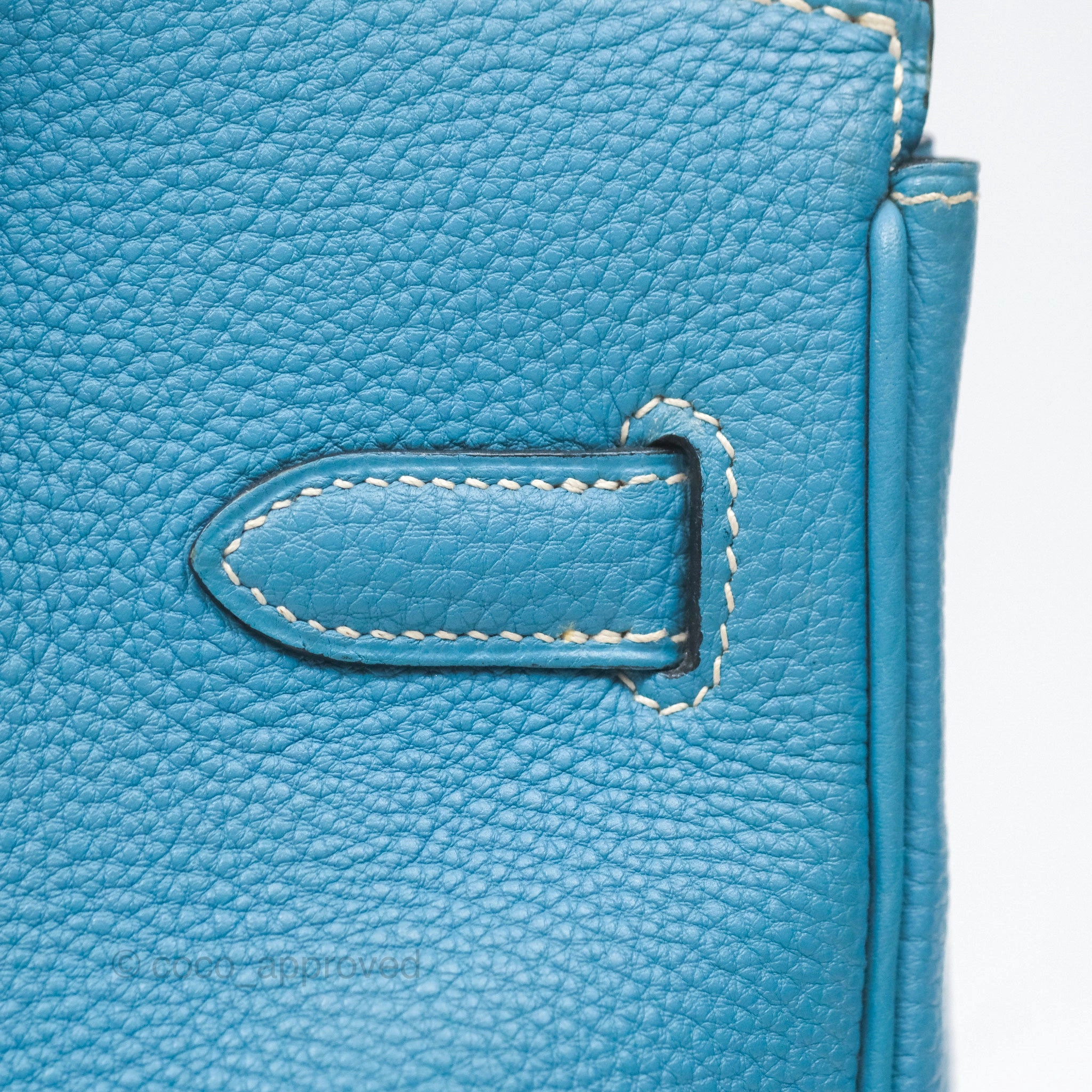 Herms Birkin 30 Blue Jean Togo Palladium Hardware