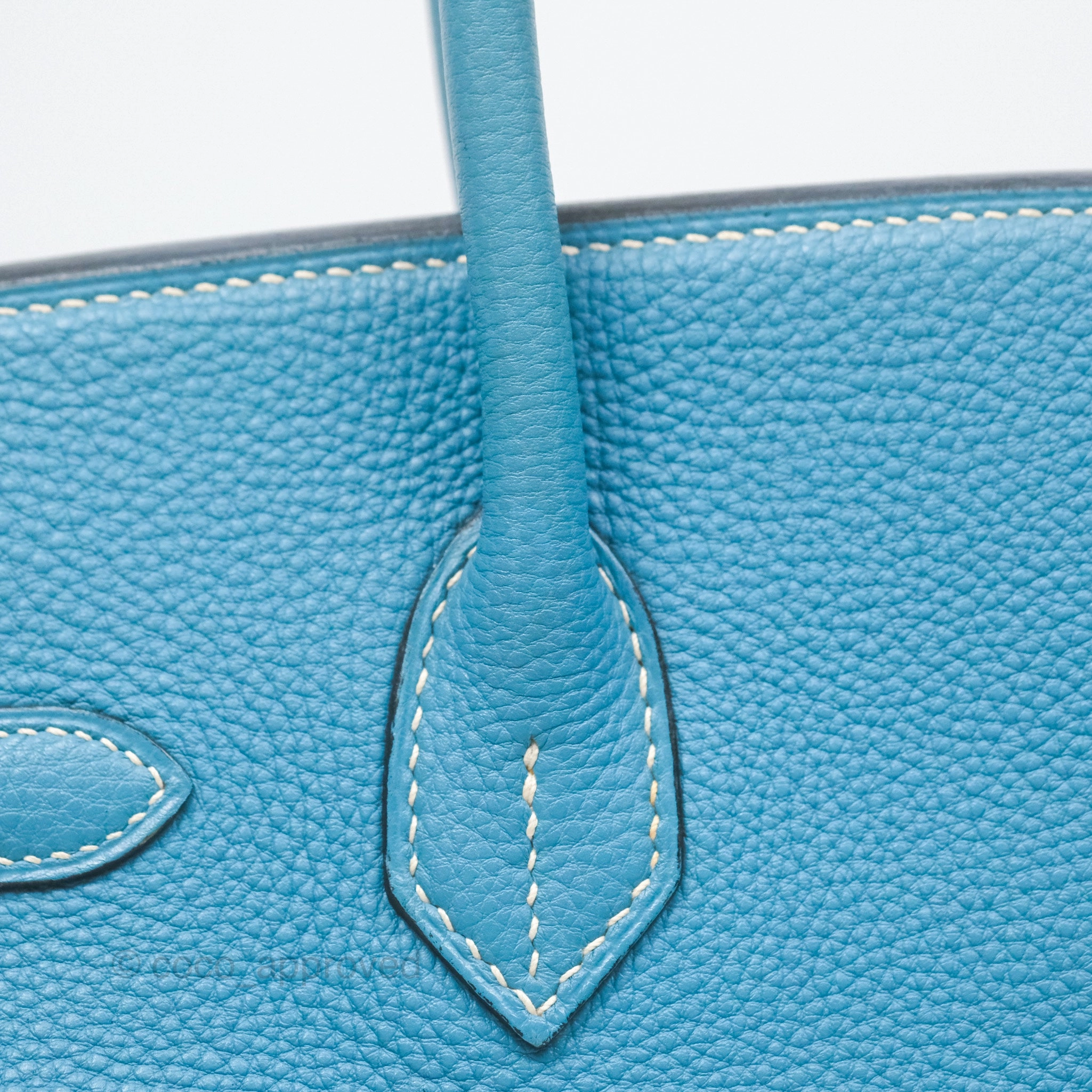 Herms Birkin 30 Blue Jean Togo Palladium Hardware