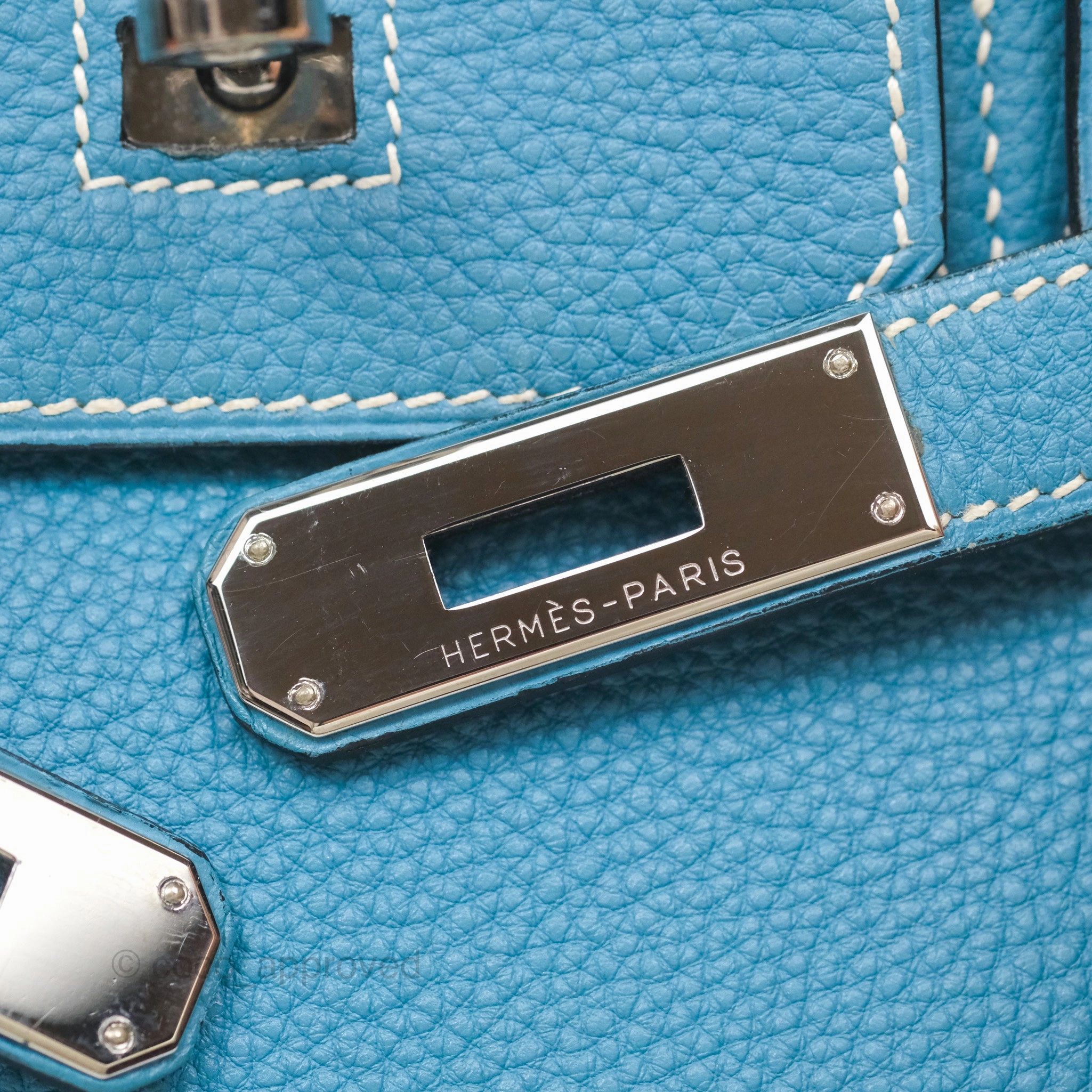 Herms Birkin 30 Blue Jean Togo Palladium Hardware