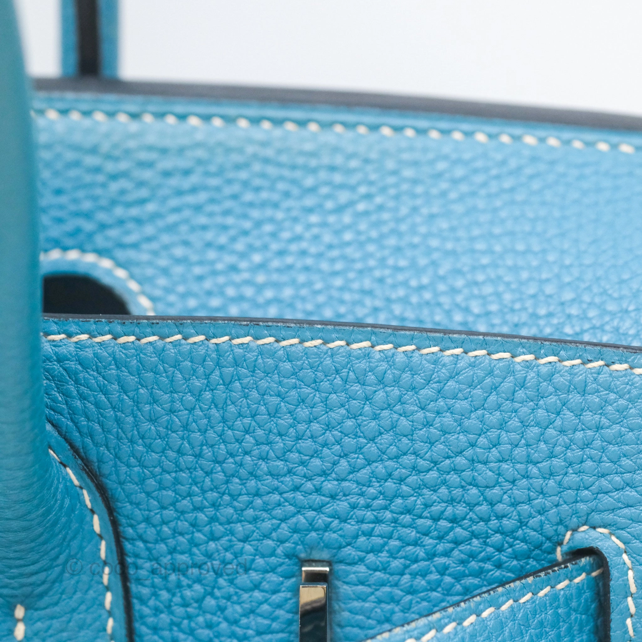 Herms Birkin 30 Blue Jean Togo Palladium Hardware