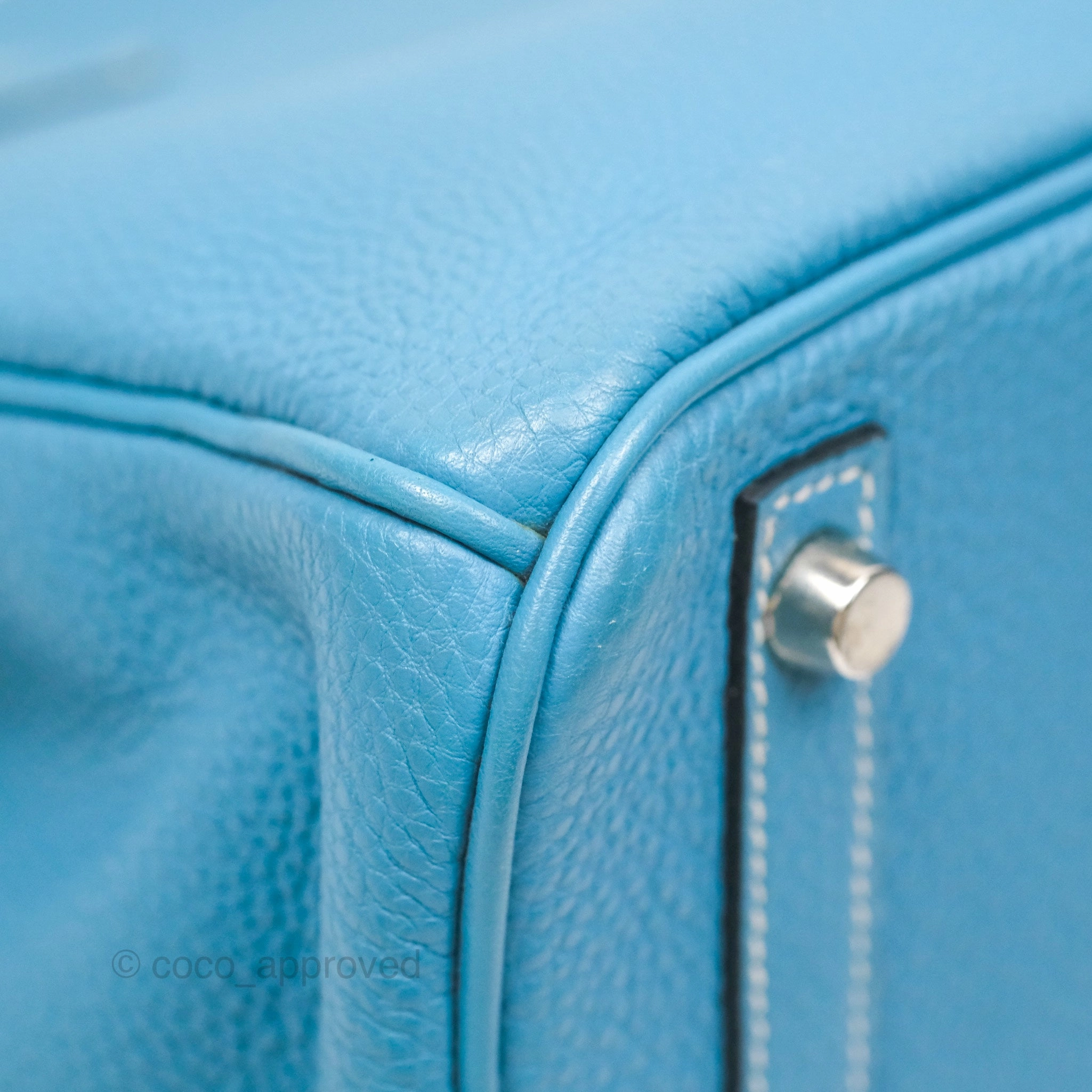 Herms Birkin 30 Blue Jean Togo Palladium Hardware