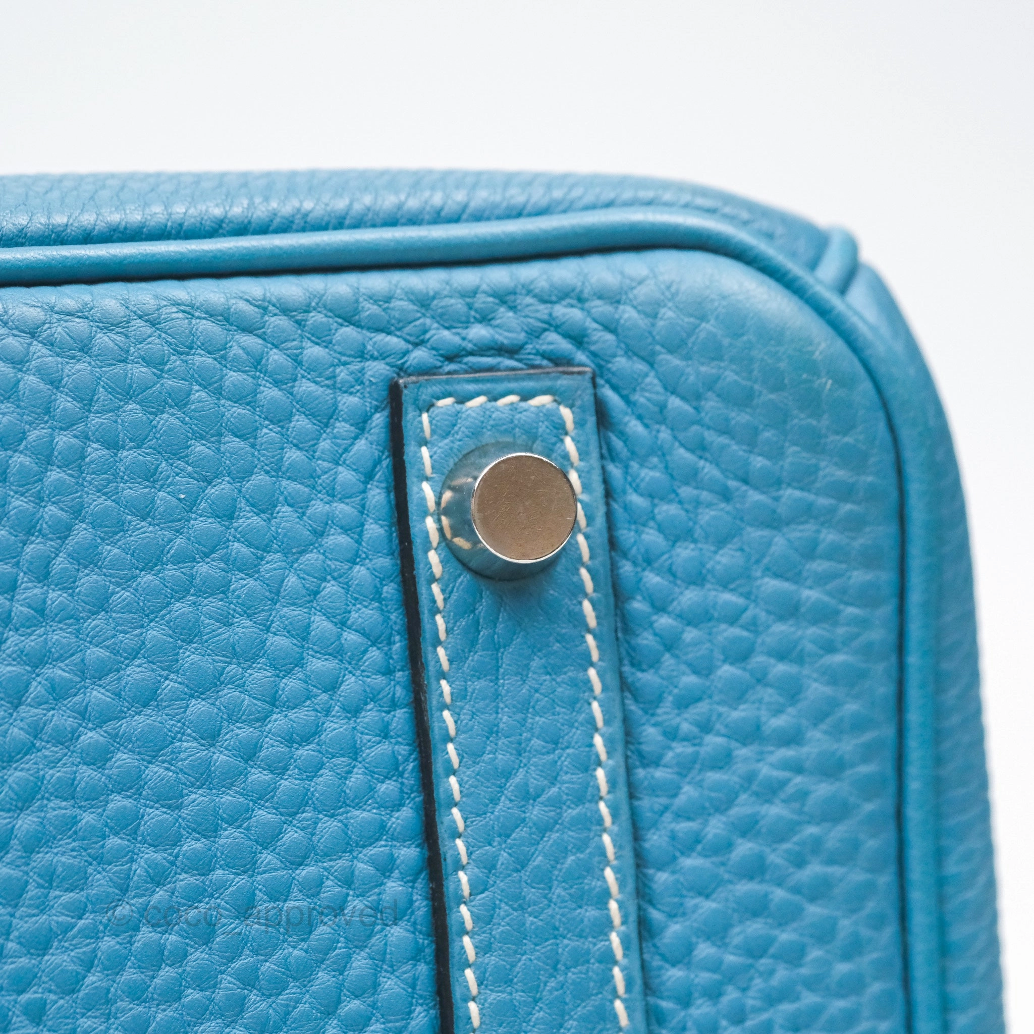 Herms Birkin 30 Blue Jean Togo Palladium Hardware
