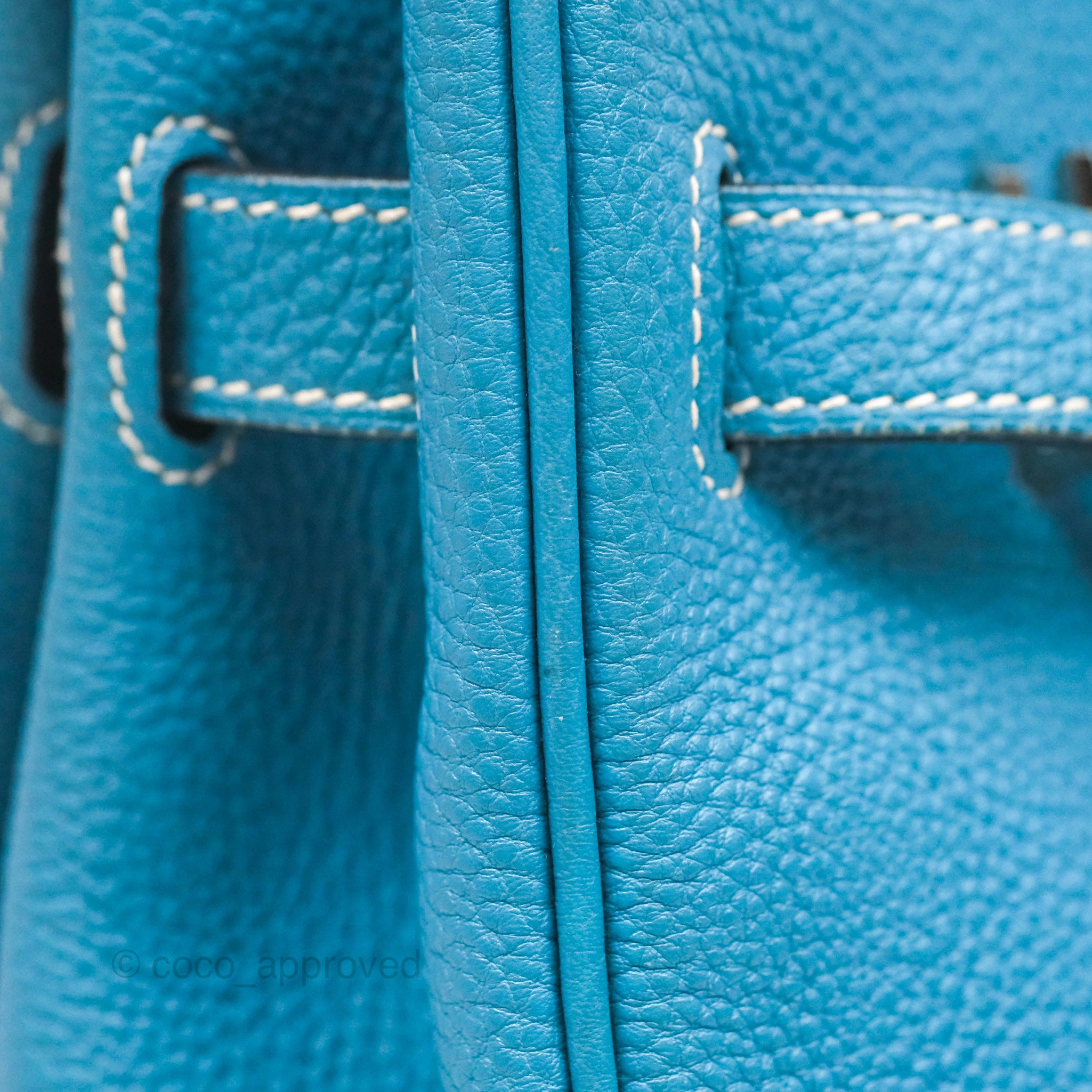 Herms Birkin 30 Blue Jean Togo Palladium Hardware