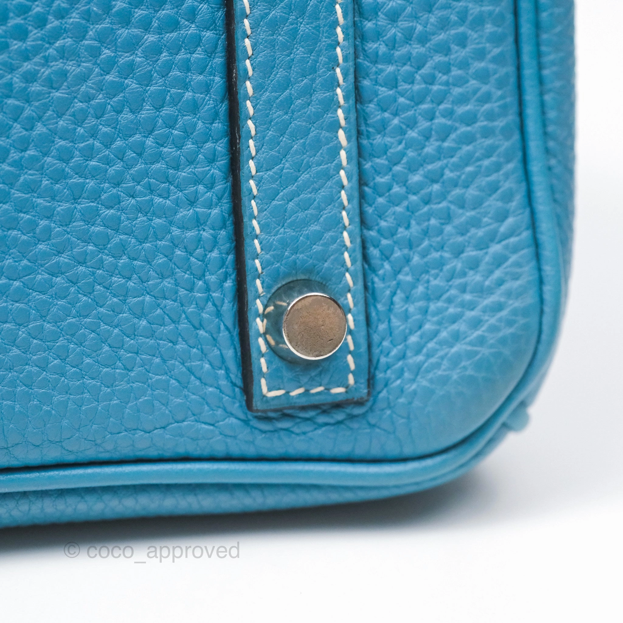 Herms Birkin 30 Blue Jean Togo Palladium Hardware