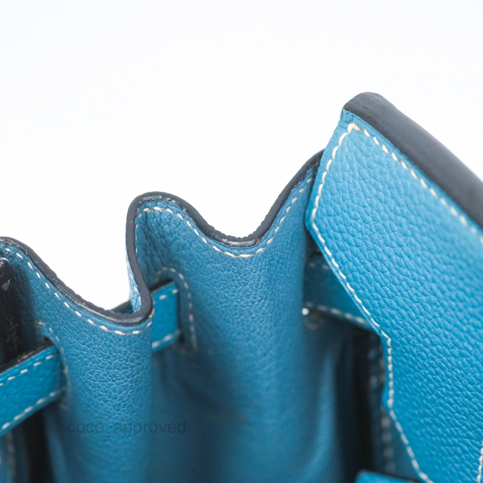 Herms Birkin 30 Blue Jean Togo Palladium Hardware