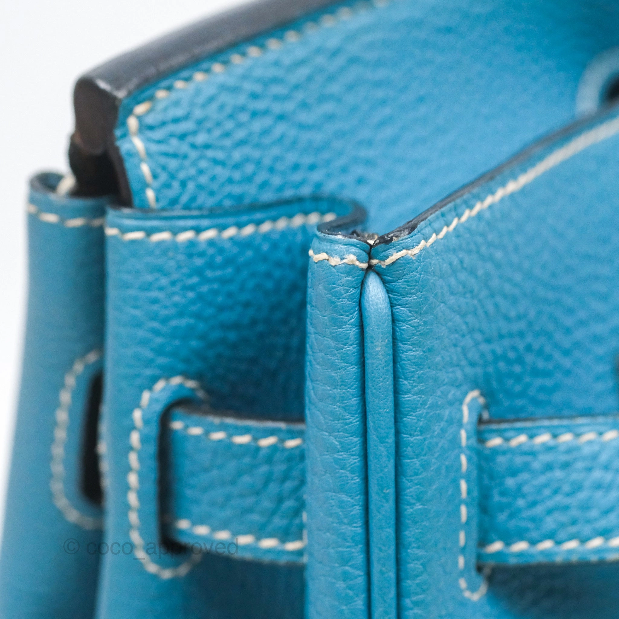 Herms Birkin 30 Blue Jean Togo Palladium Hardware