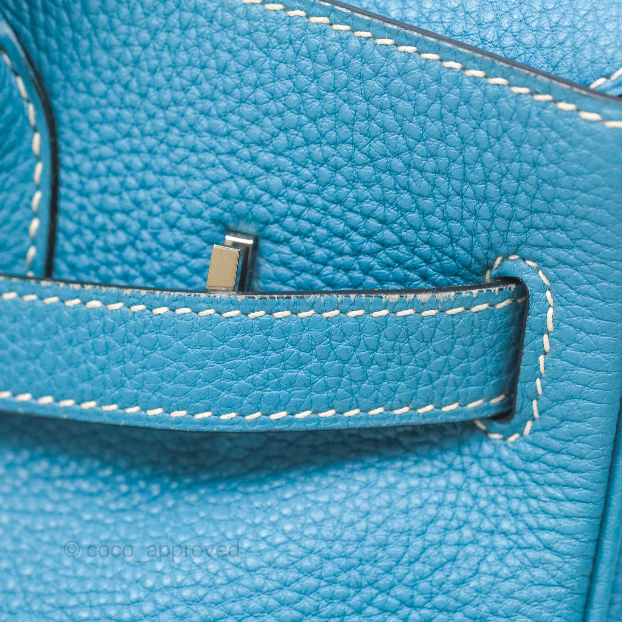 Herms Birkin 30 Blue Jean Togo Palladium Hardware