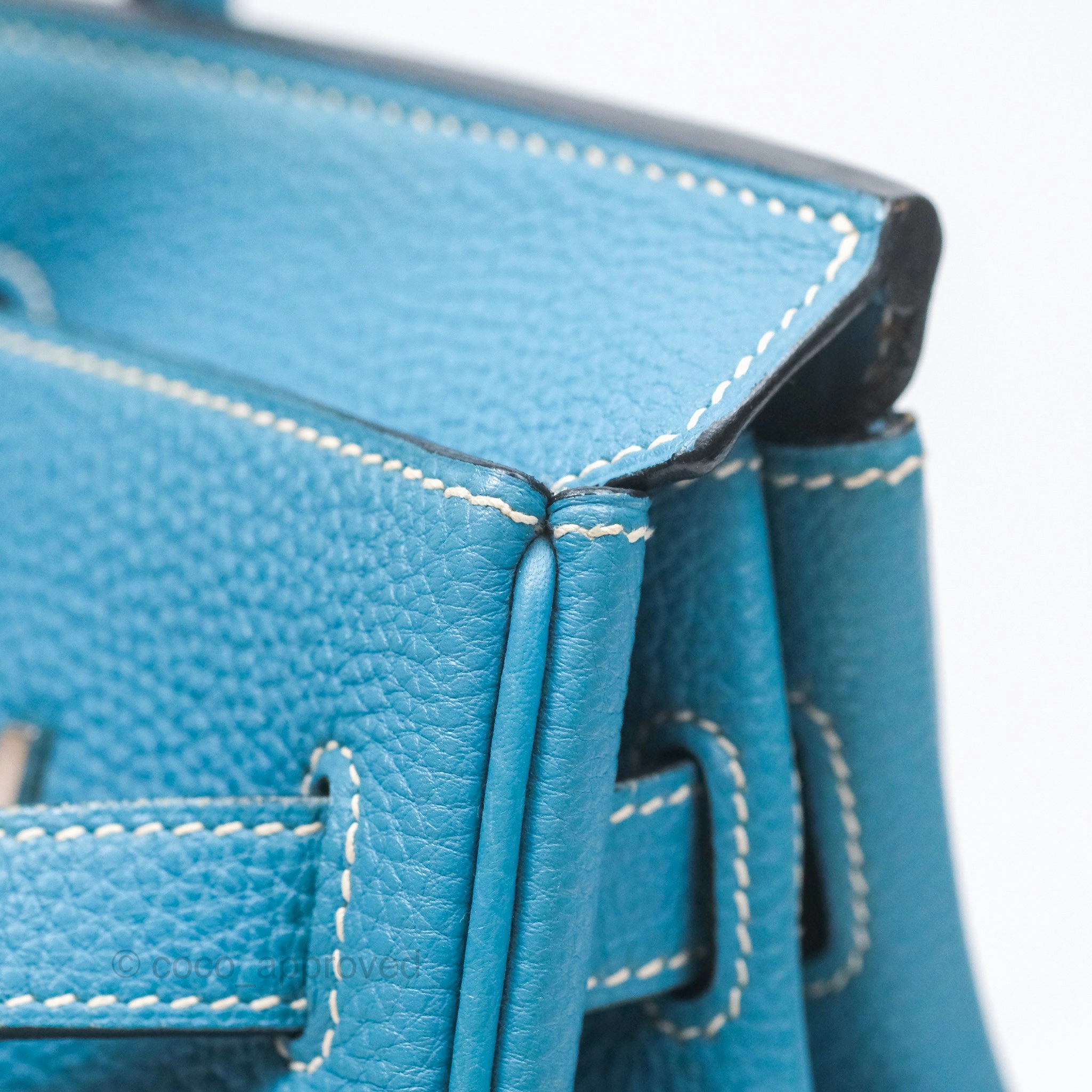 Herms Birkin 30 Blue Jean Togo Palladium Hardware