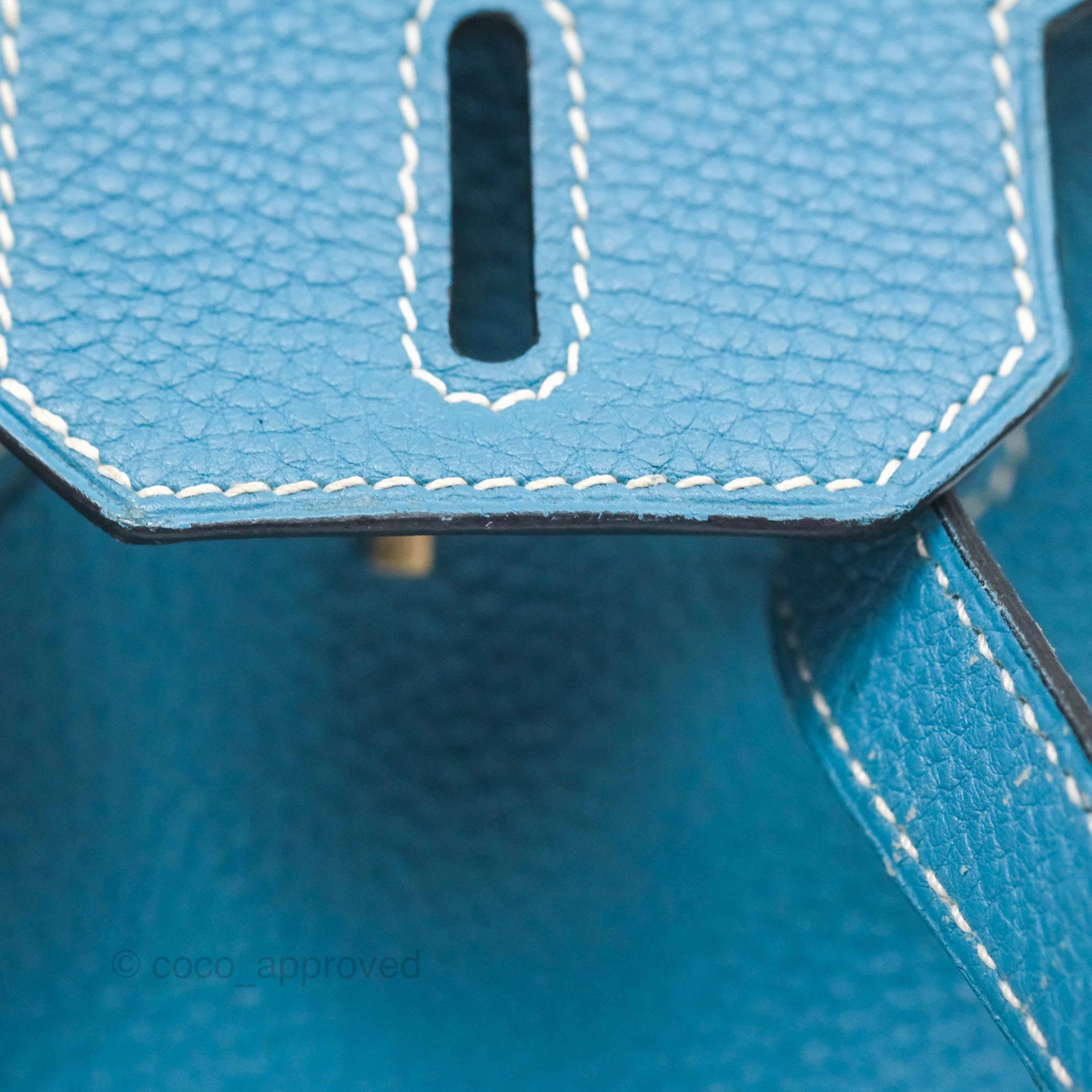 Herms Birkin 30 Blue Jean Togo Palladium Hardware