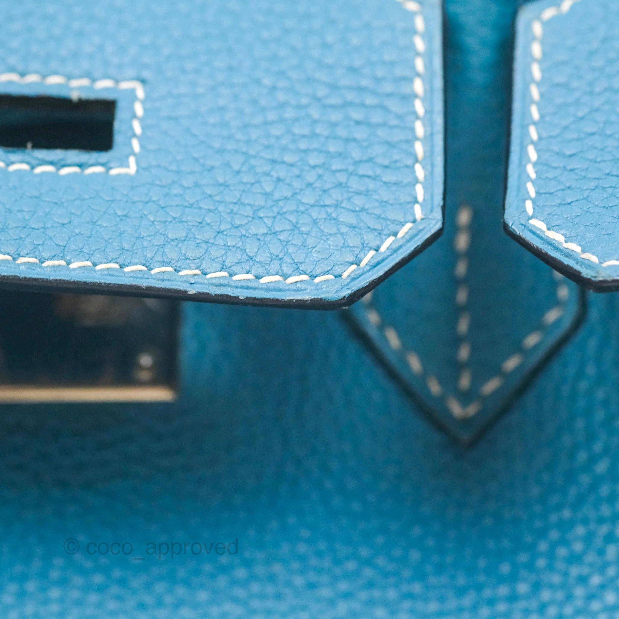 Herms Birkin 30 Blue Jean Togo Palladium Hardware