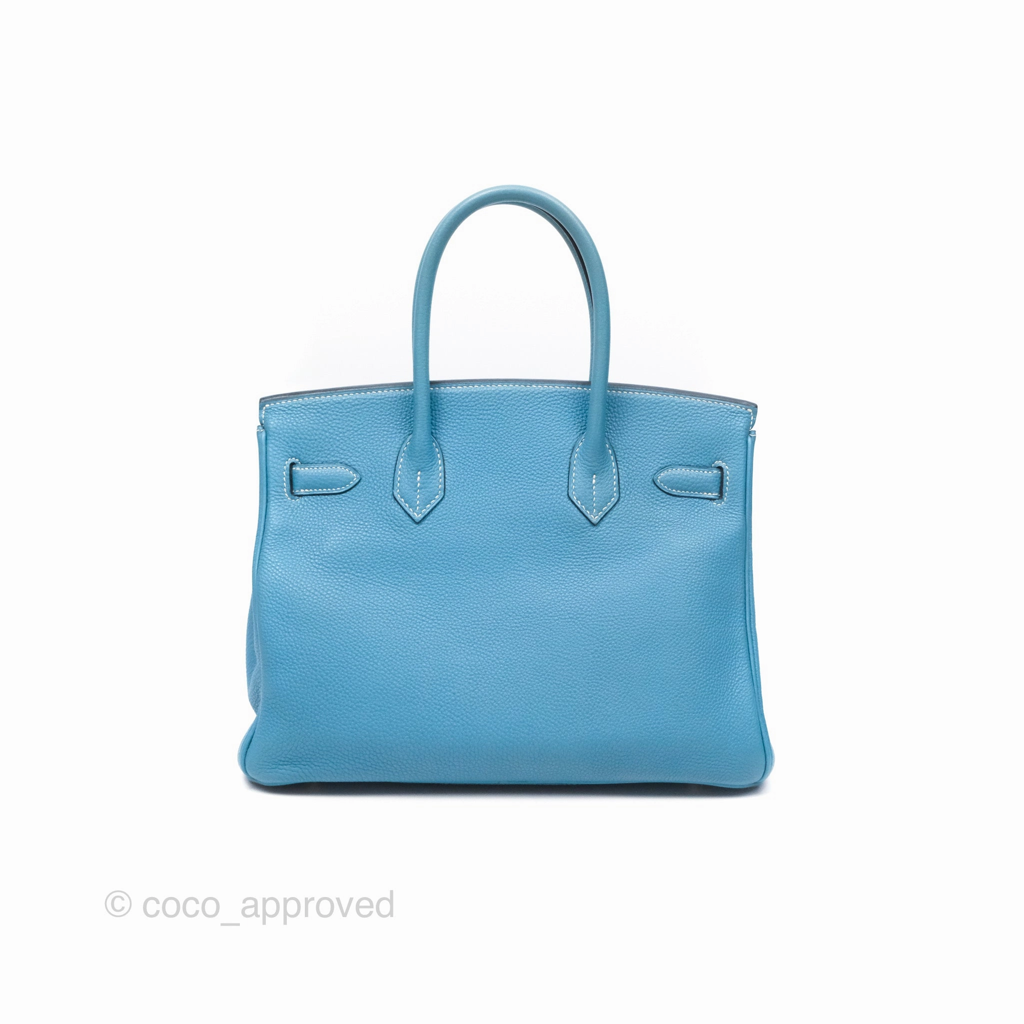 Herms Birkin 30 Blue Jean Togo Palladium Hardware